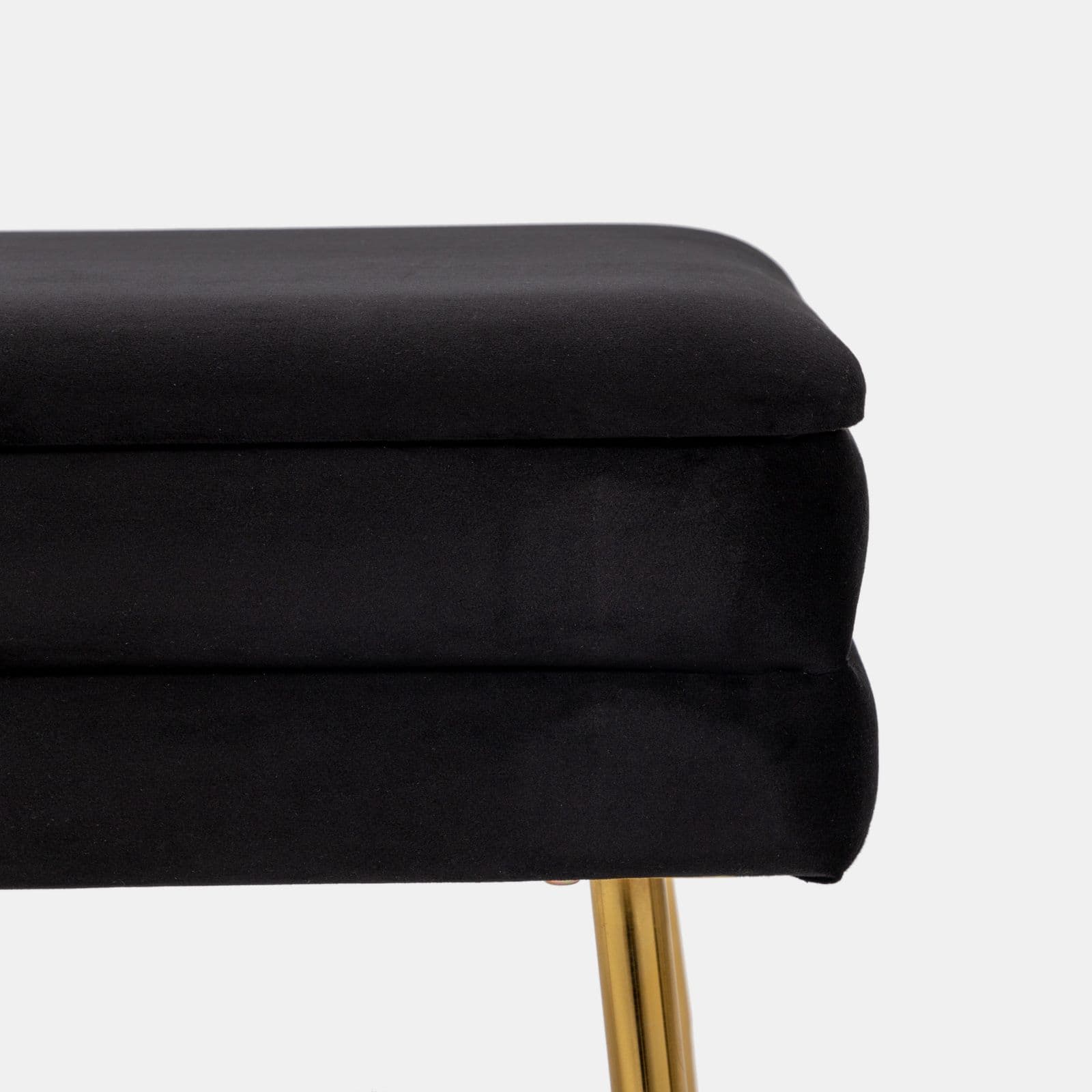 Panca contenitore 80x38 cm in velluto nero - Bloom