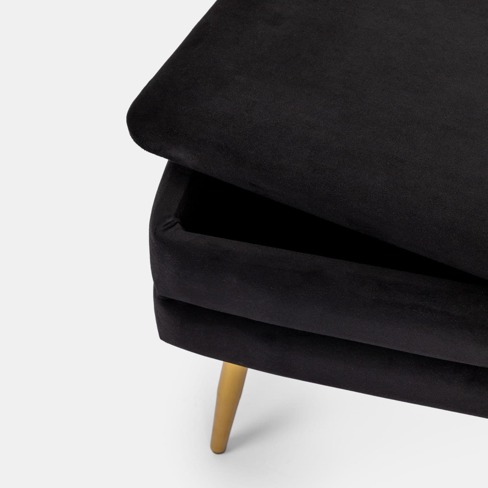 Panca contenitore 80x38 cm in velluto nero - Bloom
