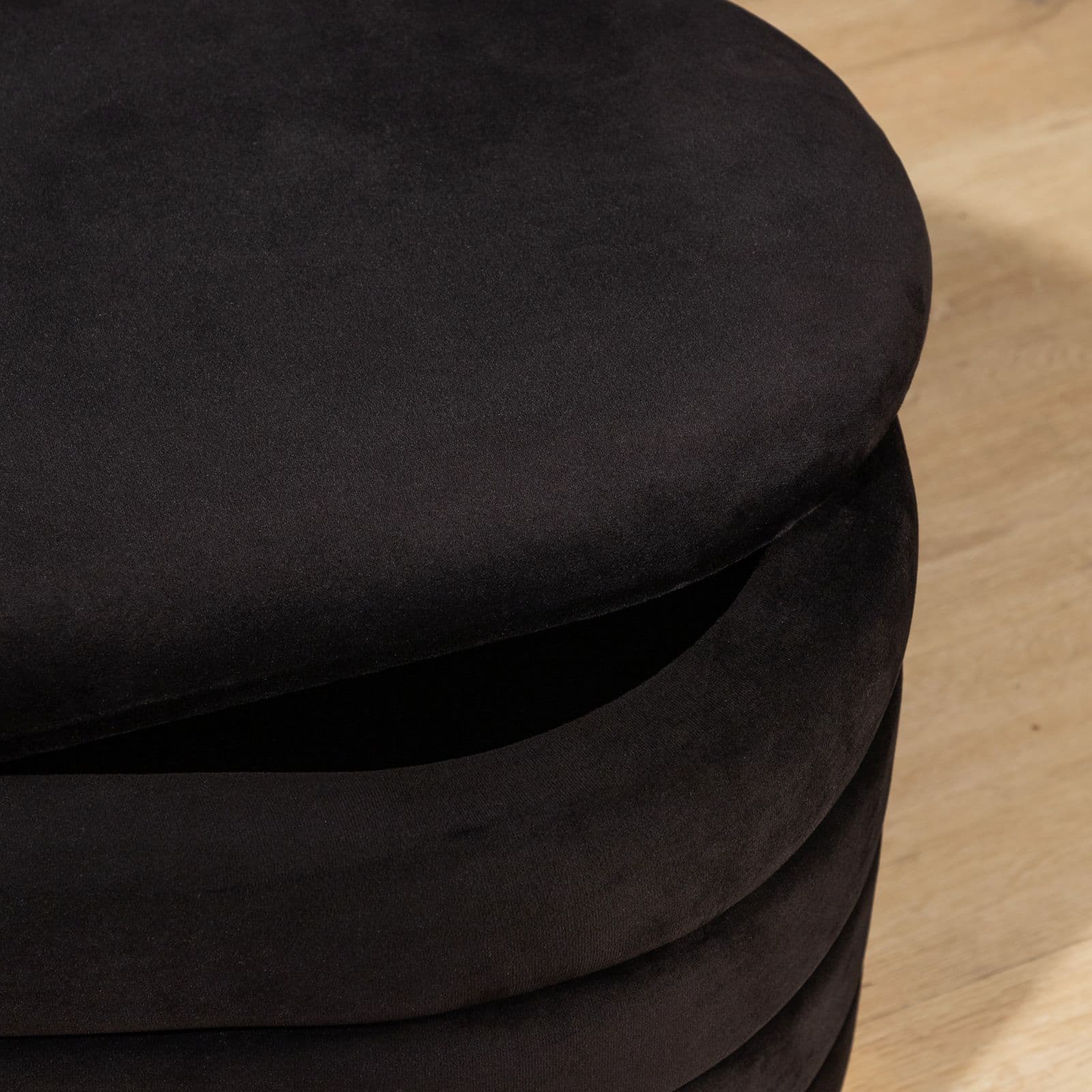 Panca contenitore 80x42 cm in velluto nero - Bloom