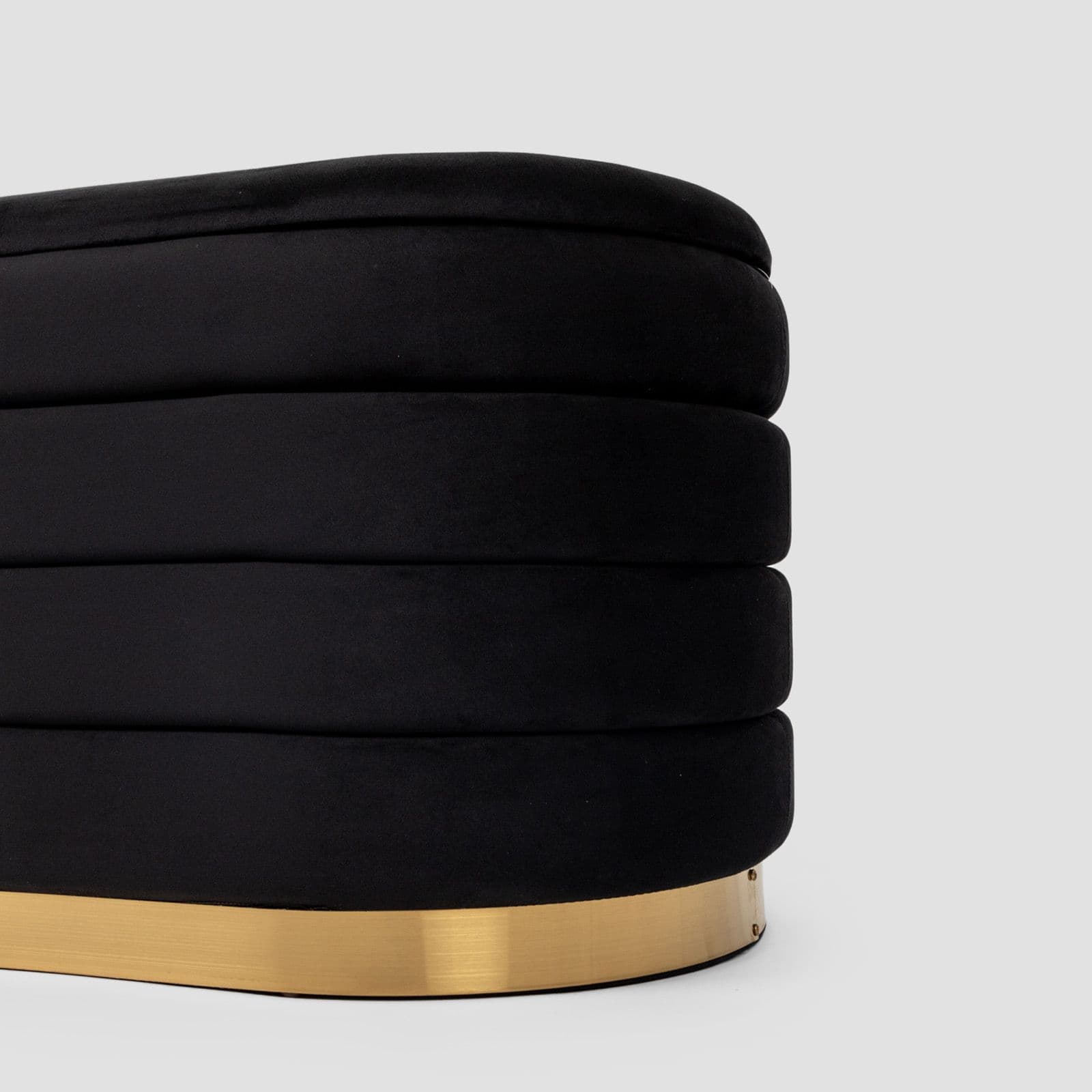 Panca contenitore 80x42 cm in velluto nero - Bloom