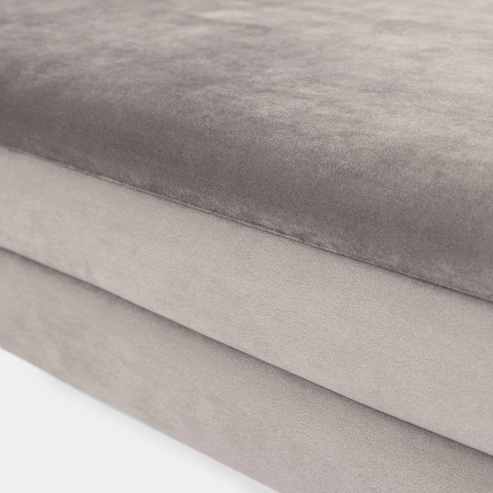 Panca contenitore 80x38 cm in velluto grigio gambe oro - Bloom