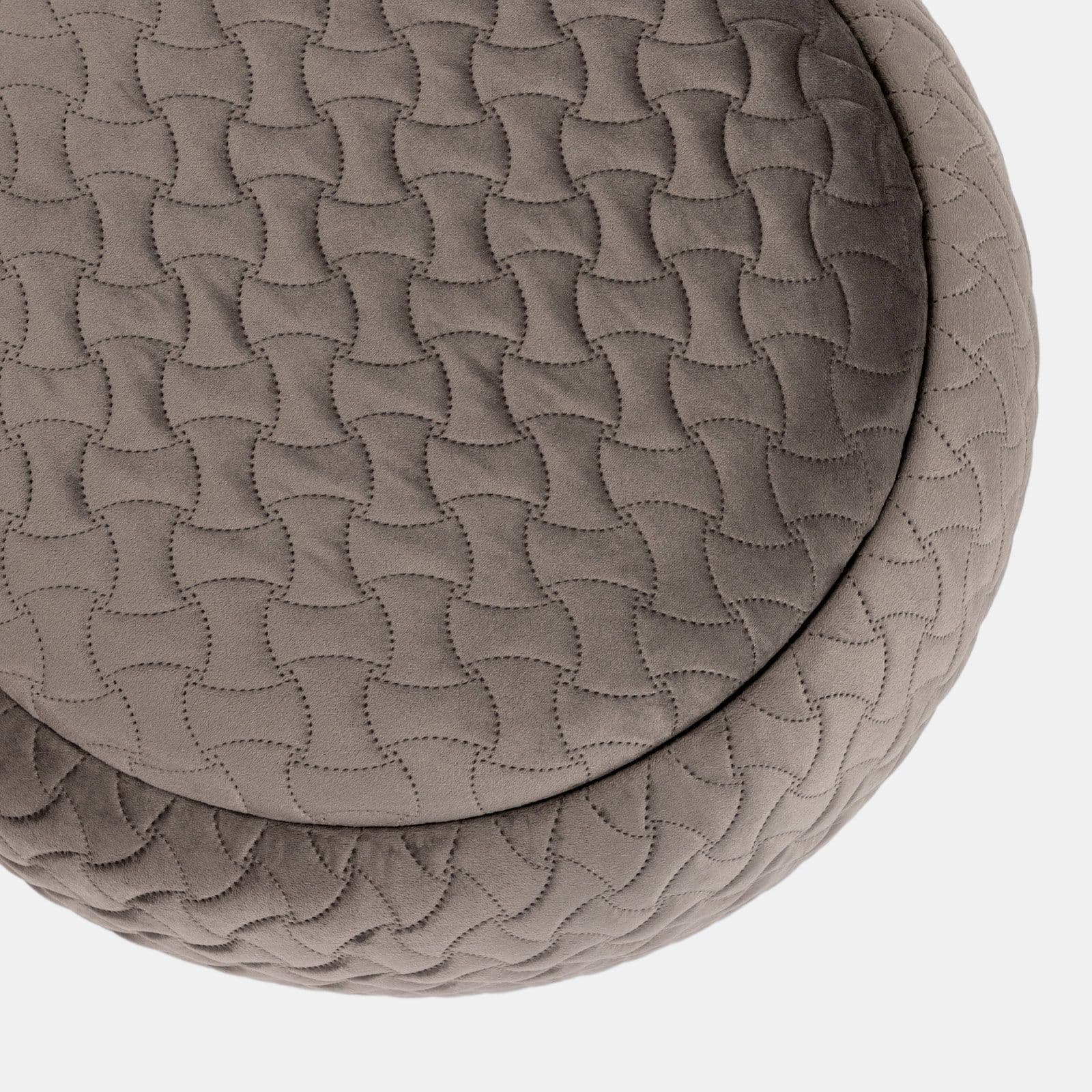 Pouf contenitore 56 cm con vassoio in velluto grigio caldo - Gildas