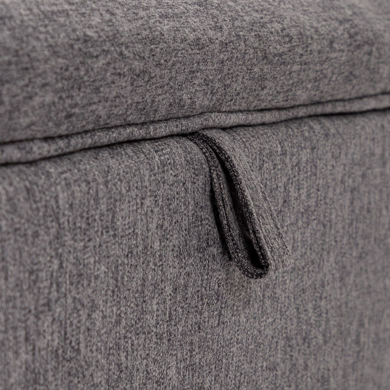 Panca contenitore maxi 71 cm in tessuto grigio scuro con gambe in legno - Brom