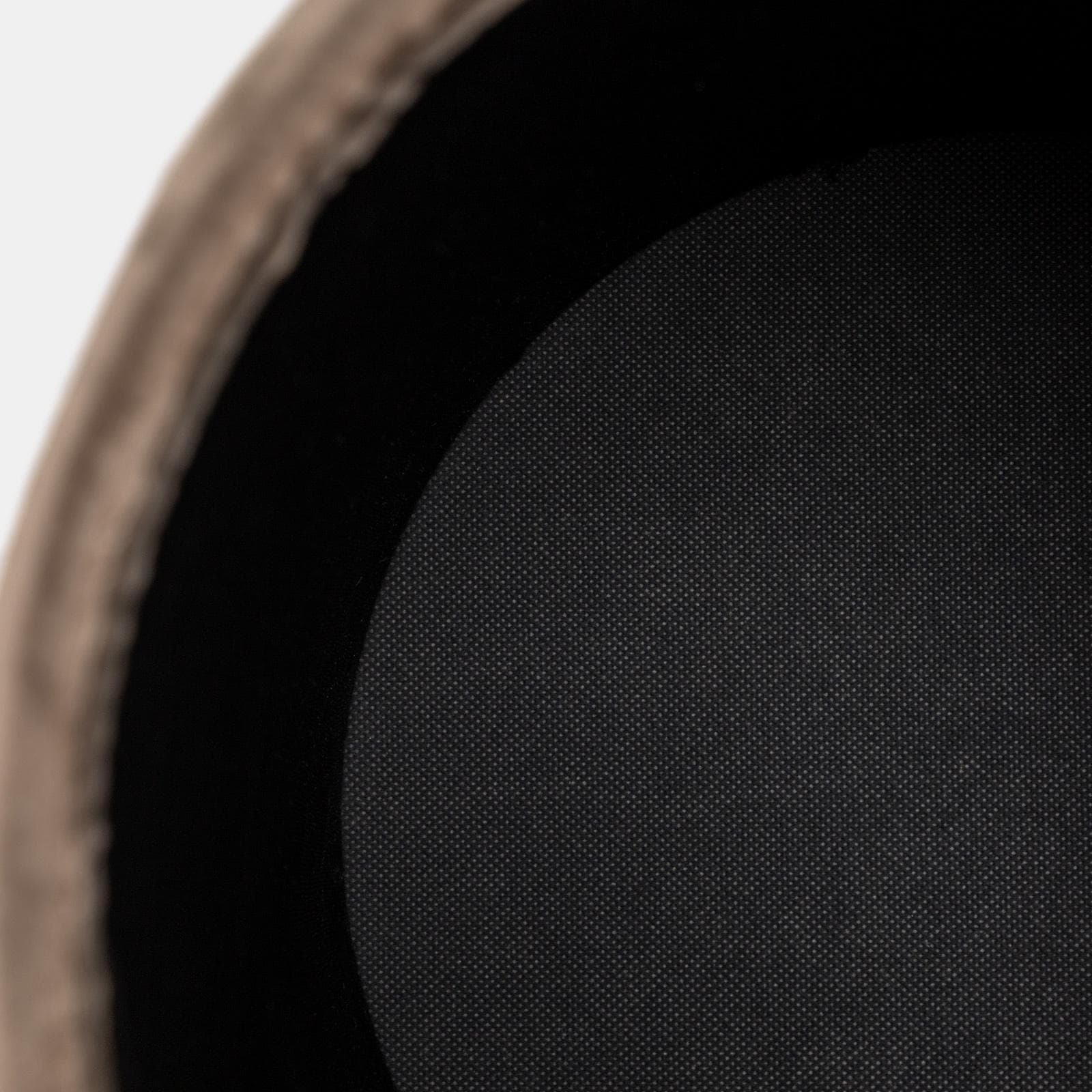 Pouf contenitore 29 cm effetto velluto chocolat con base oro - Elenor