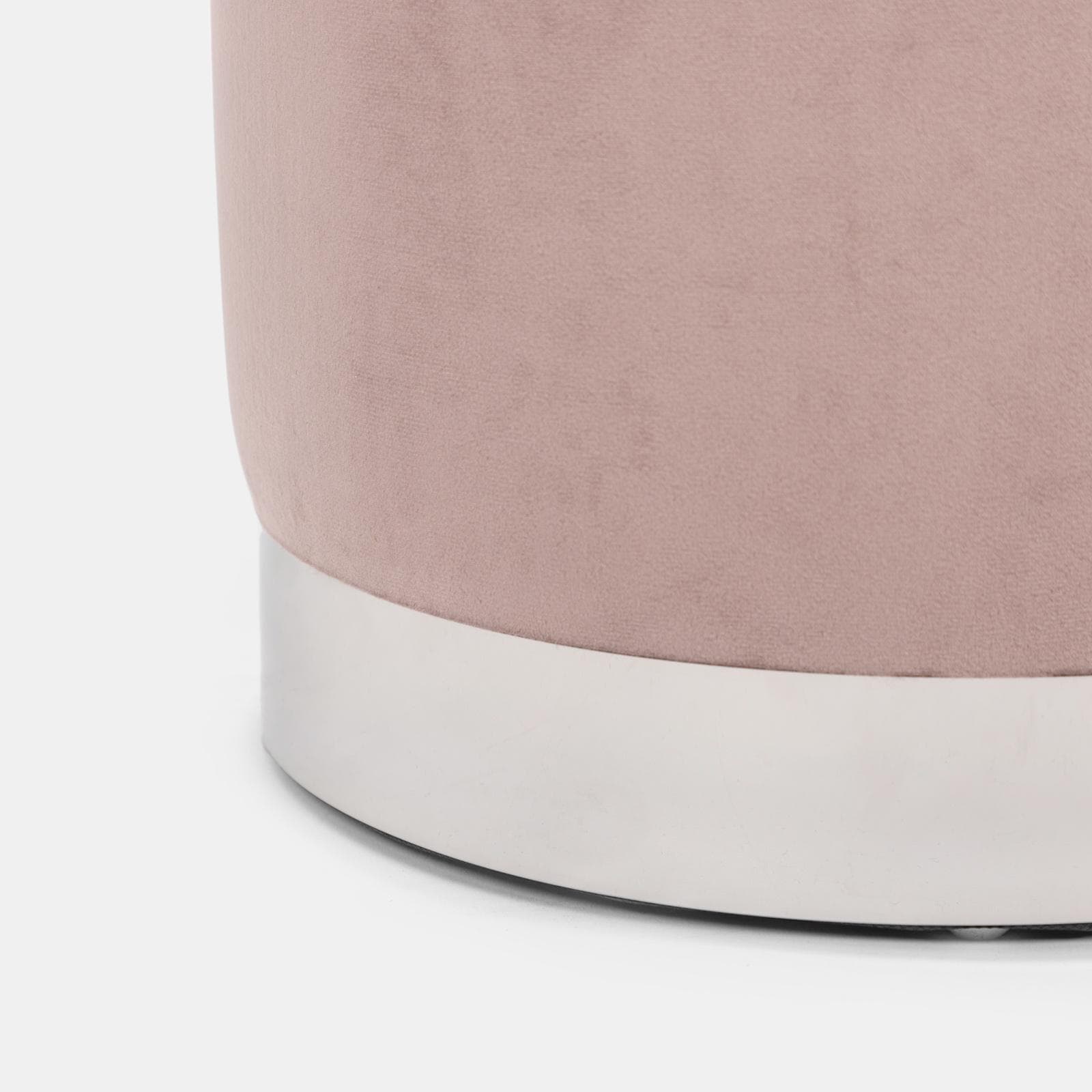 Pouf contenitore 29 cm effetto velluto glicine con base argento - Elenor