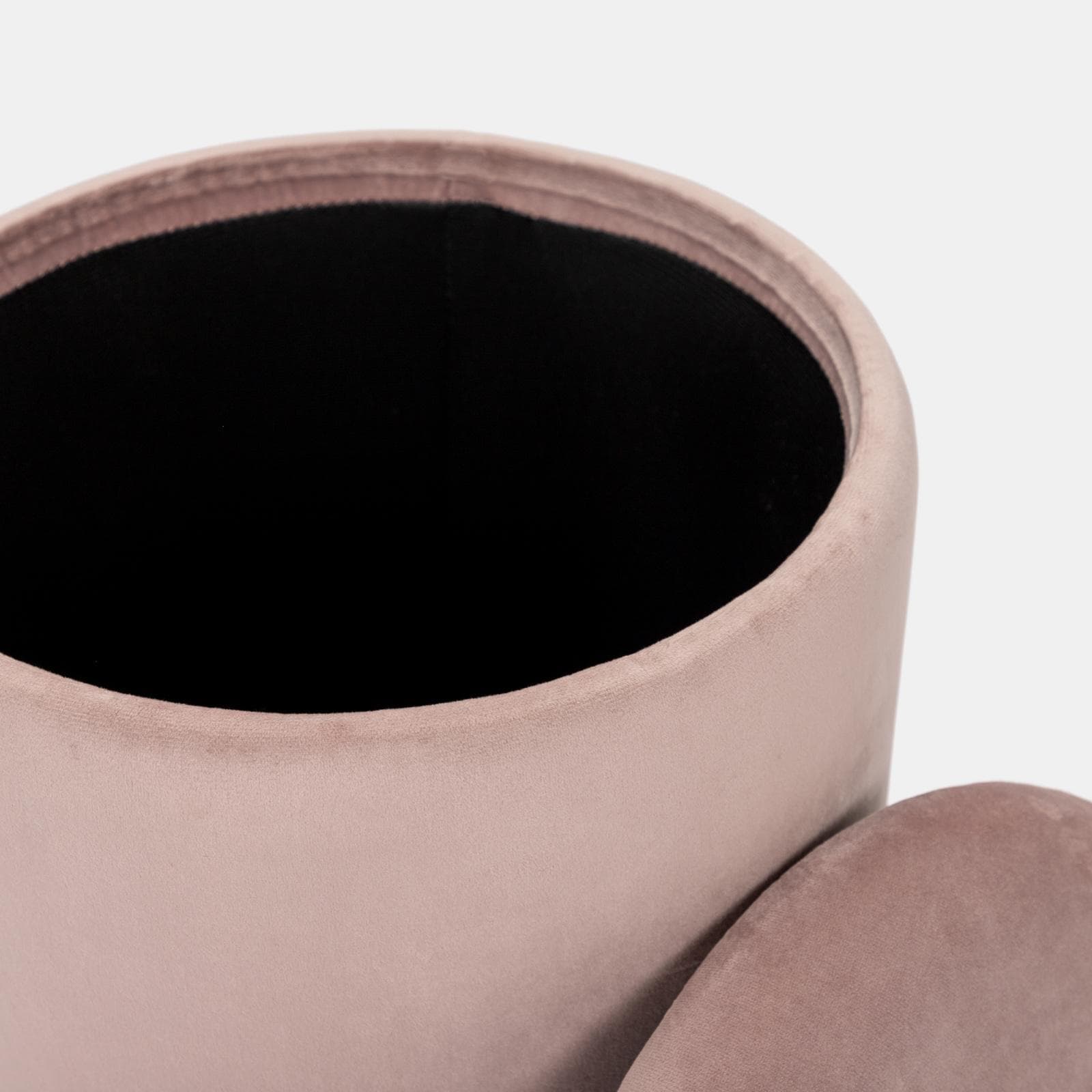 Pouf contenitore 29 cm effetto velluto glicine con base argento - Elenor