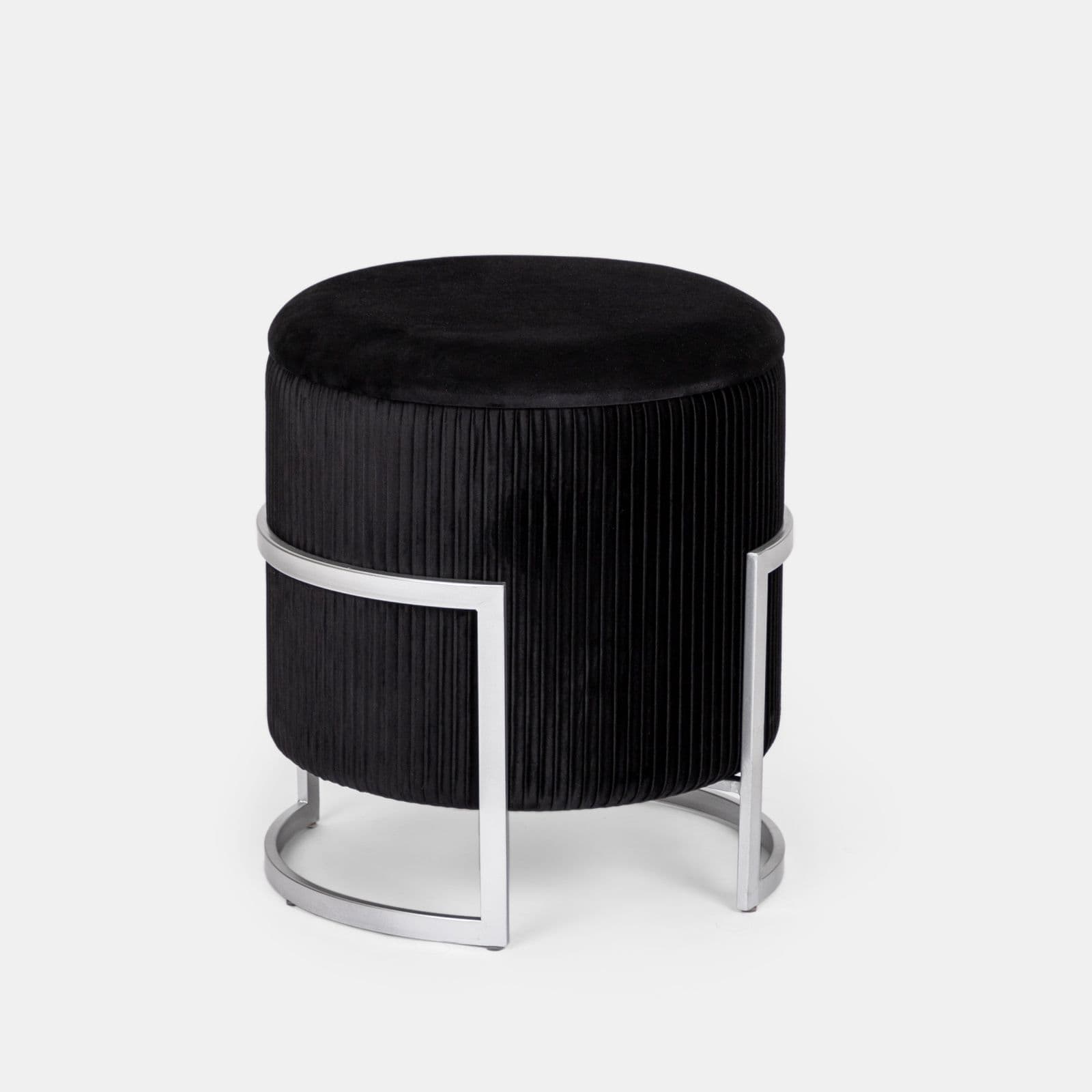 Pouf contenitore 42 in velluto nero - Albatros