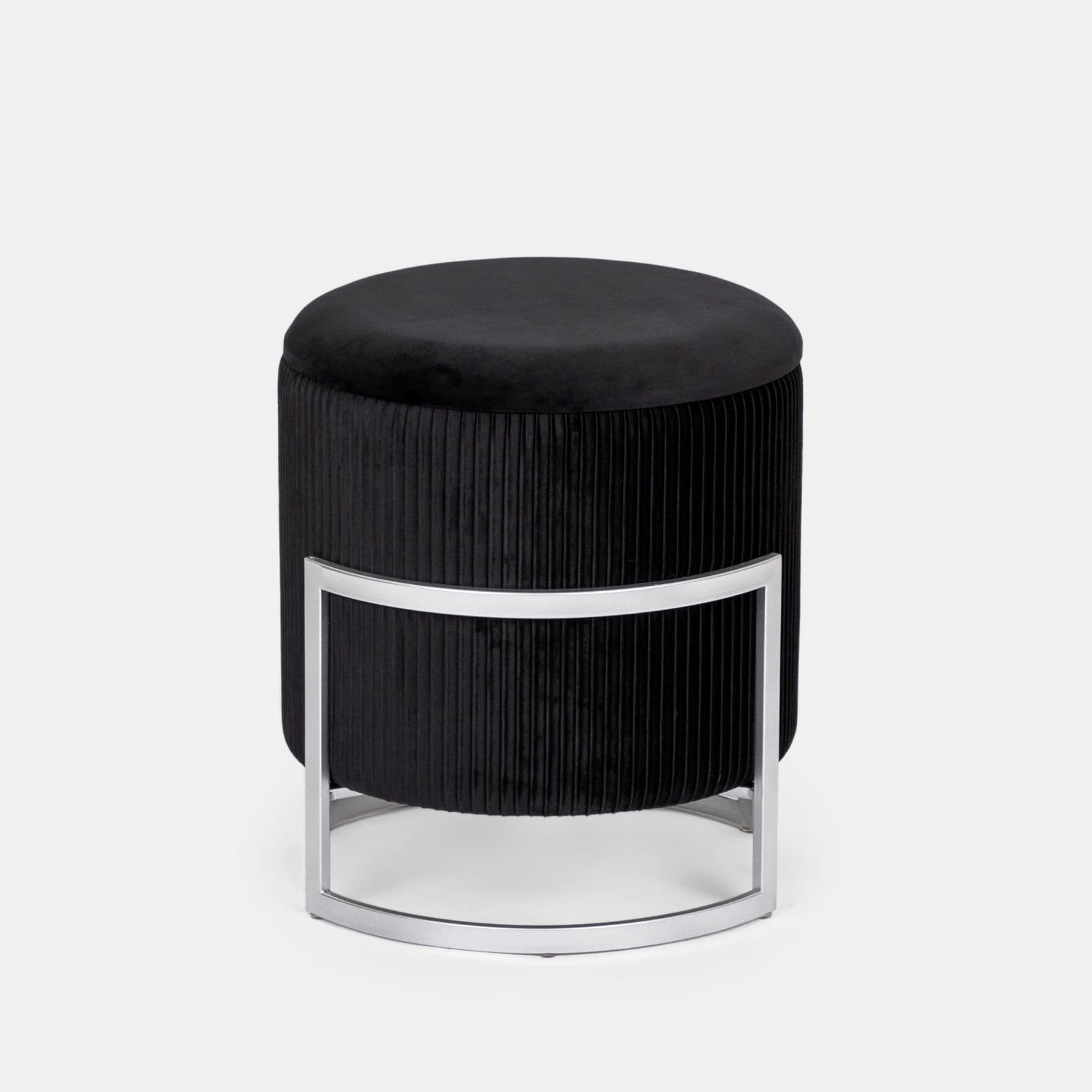 Pouf contenitore 42 in velluto nero - Albatros