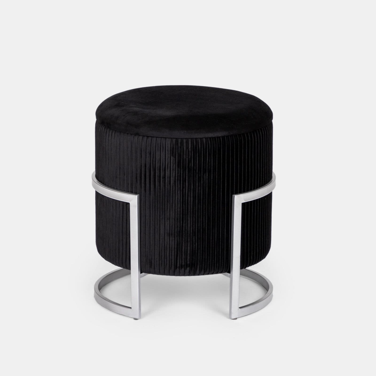 Pouf contenitore 42 in velluto nero - Albatros