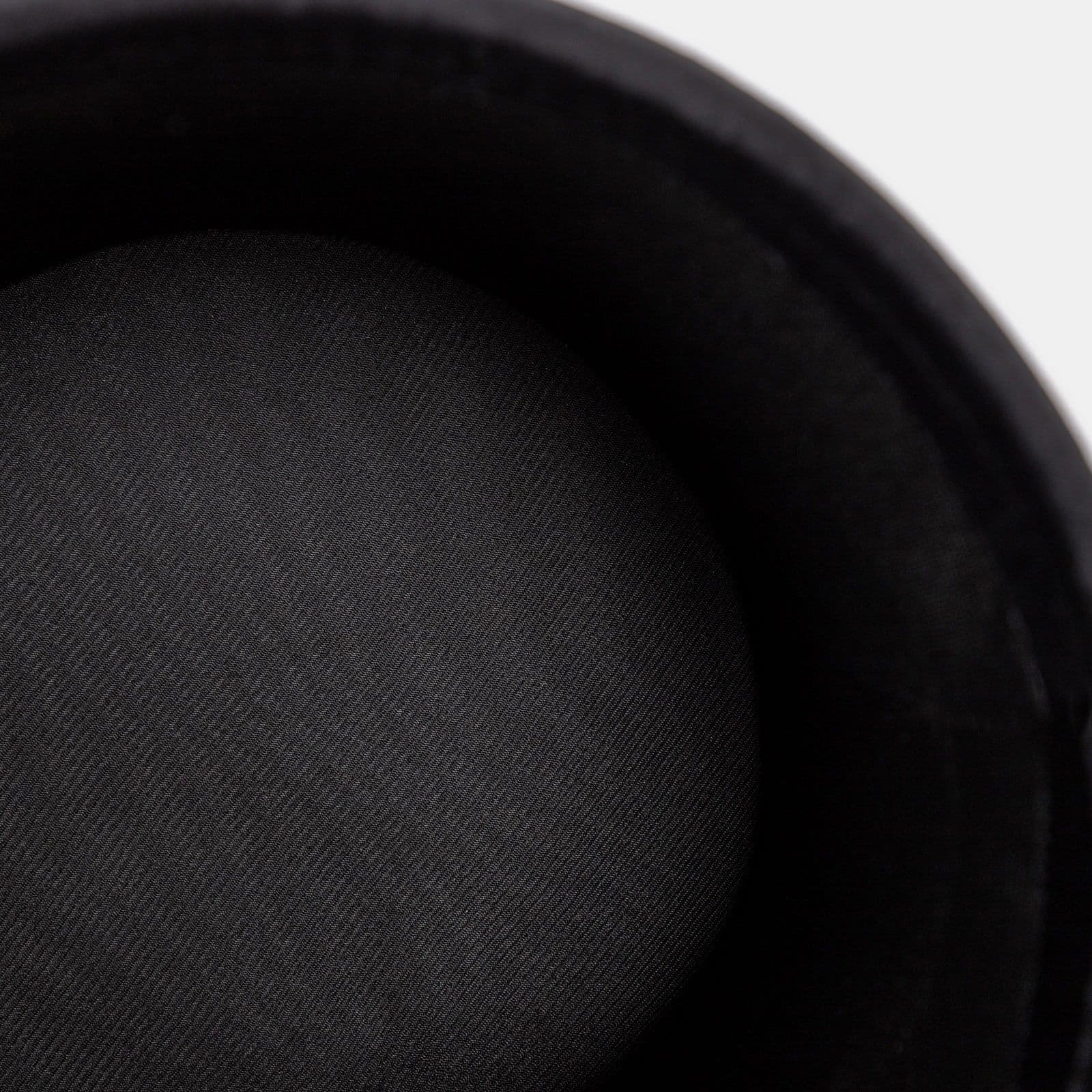 Pouf contenitore 29 cm effetto velluto nero con base oro - Elenor
