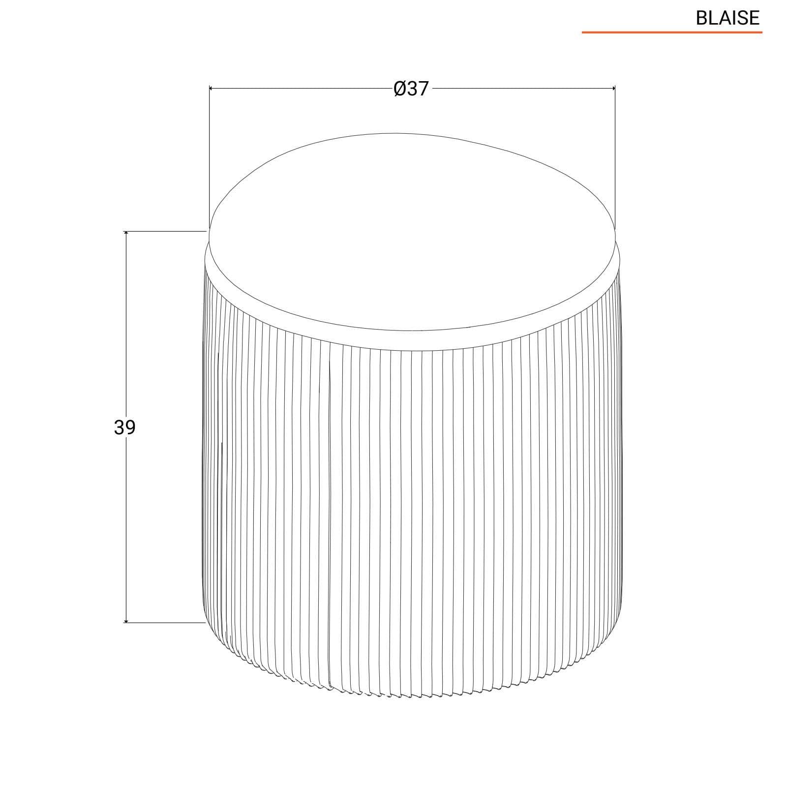 Pouf contenitore rotondo 37 cm in velluto grigio - Blaise