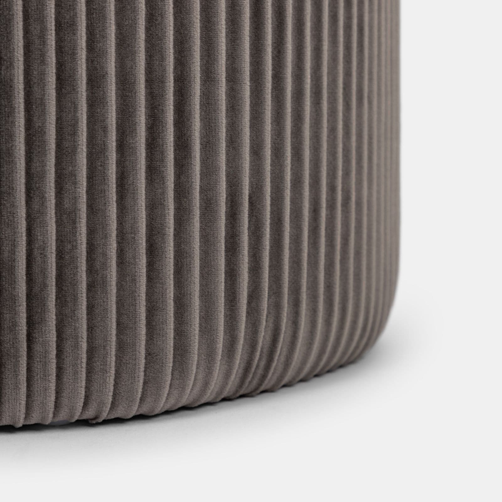 Pouf contenitore rotondo 37 cm in velluto grigio - Blaise