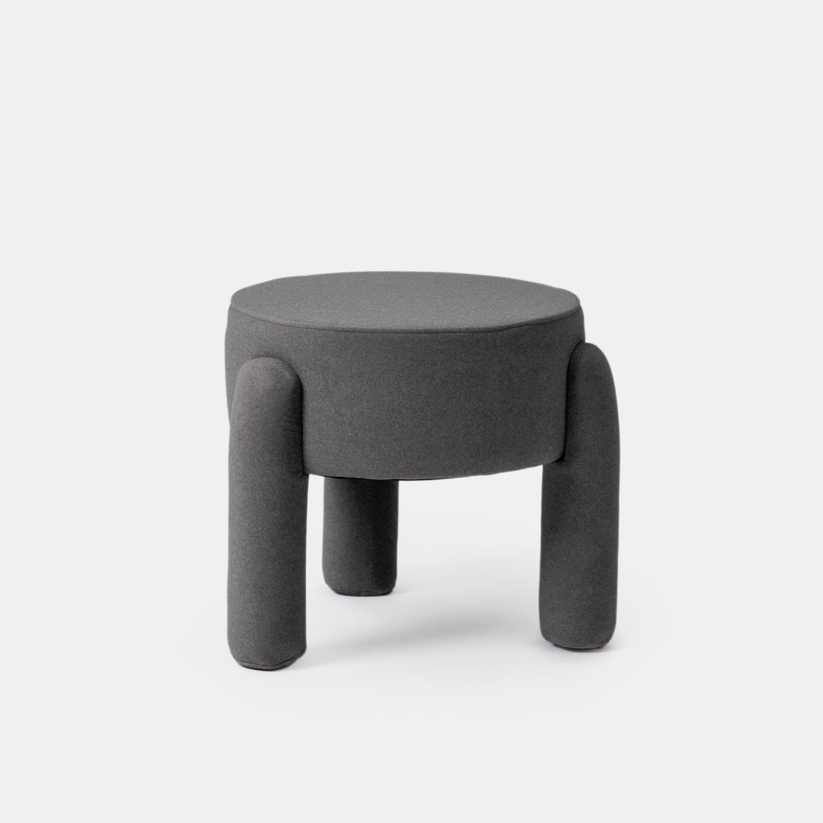 Pouf imbottito 48 cm in tessuto pile grigio scuro - Zacar
