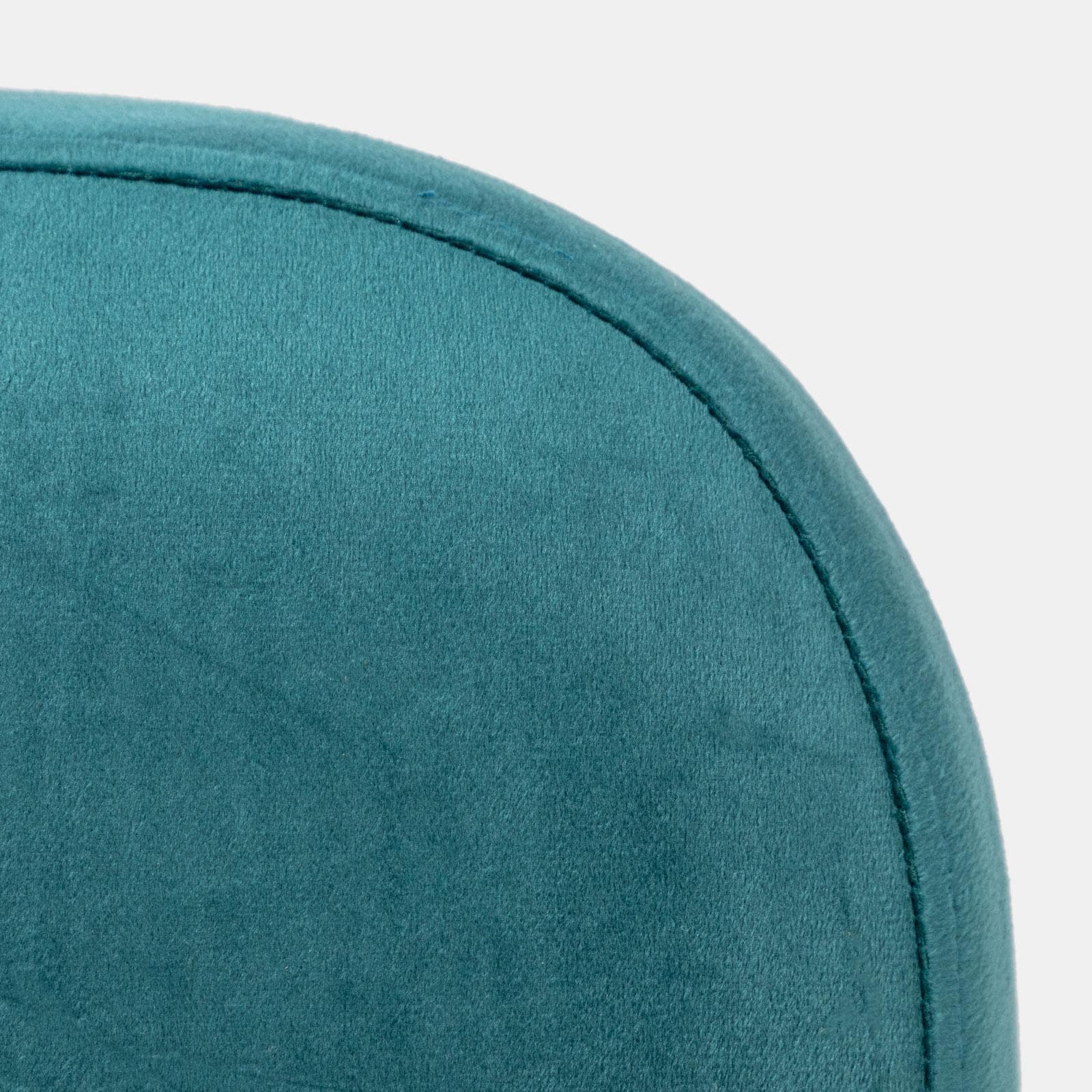 Pouf imbottito 41x38h cm in velluto blu petrolio - Drake