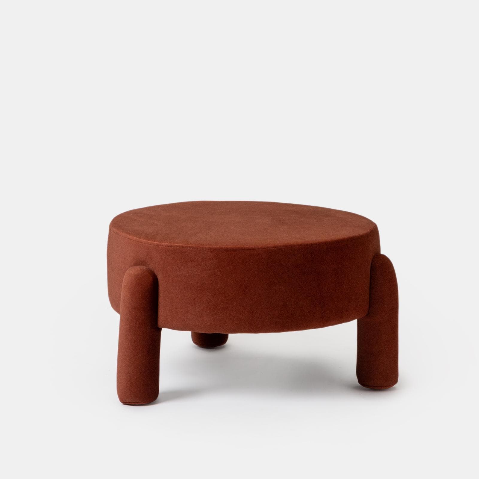 Pouf imbottito 65 cm in tessuto pile ruggine - Zacar