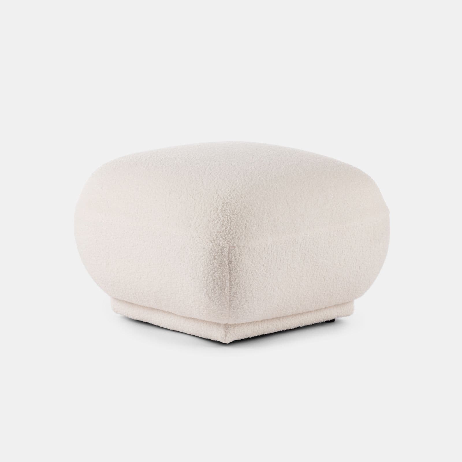 Pouf nuvola con maxi imbottitura 53 cm in tessuto teddy bianco - Klimar