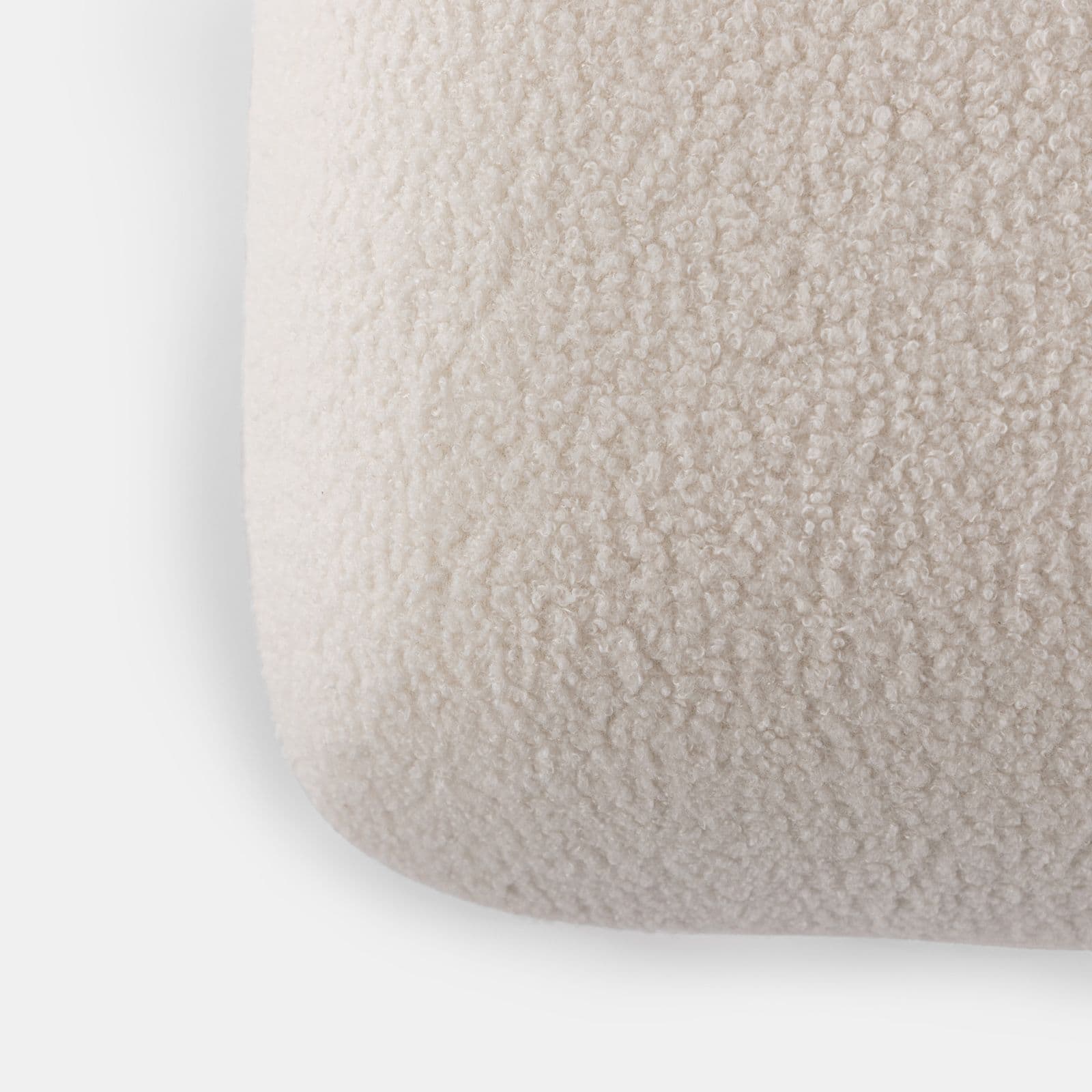 Pouf nuvola con maxi imbottitura 53 cm in tessuto teddy bianco - Klimar