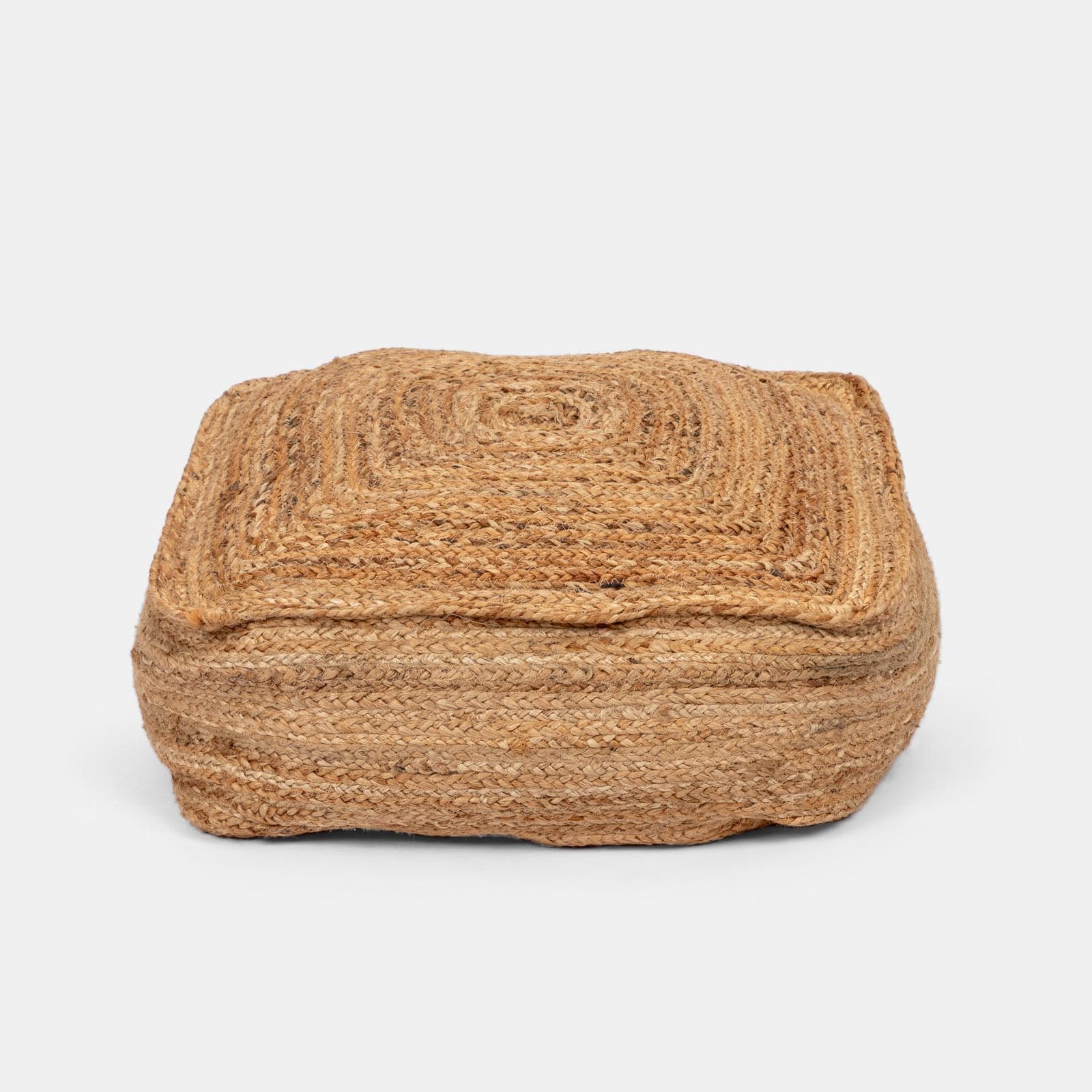 Pouf imbottito da esterno o interno 60x60 cm in juta naturale - Puffy