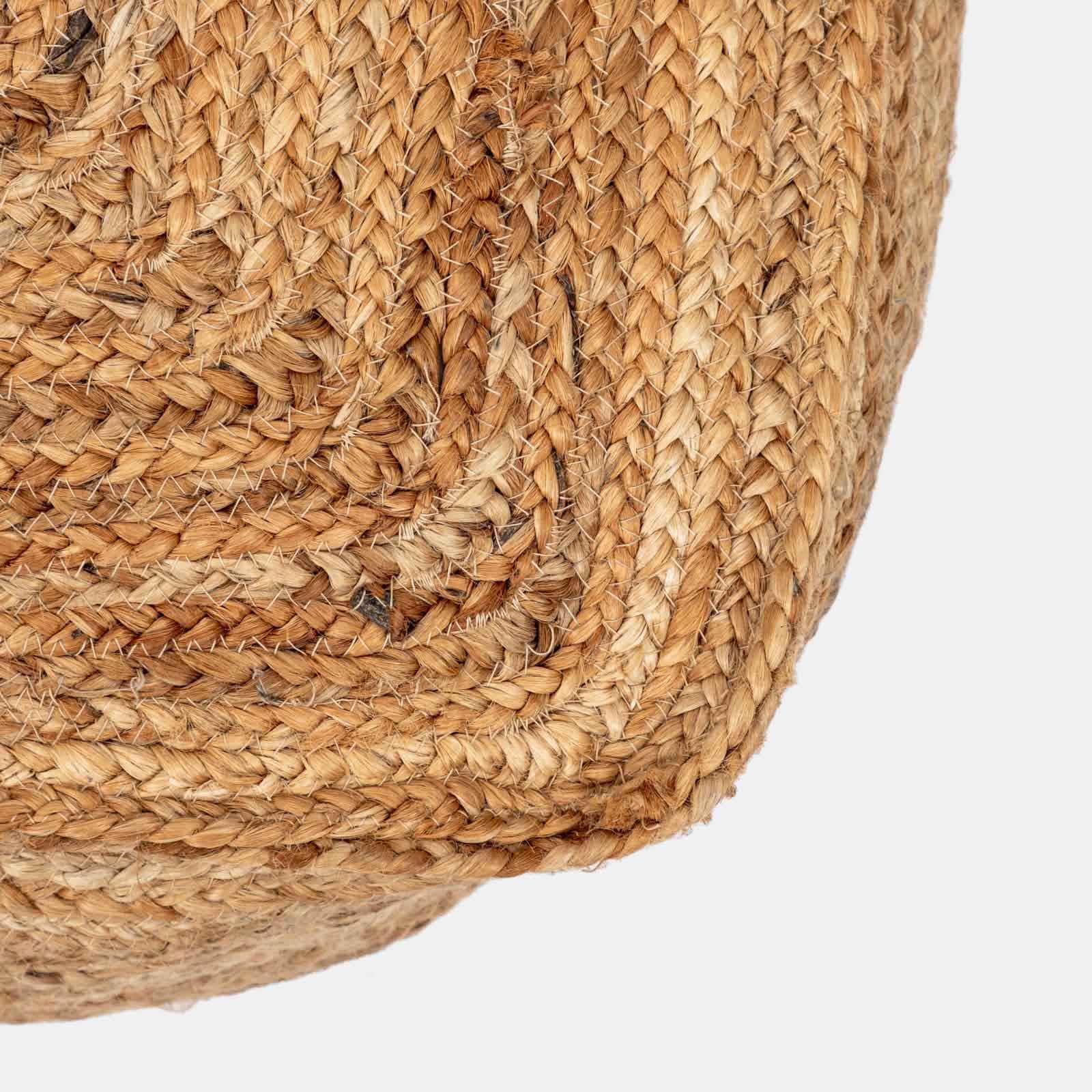 Pouf imbottito da esterno o interno 60x60 cm in juta naturale - Puffy