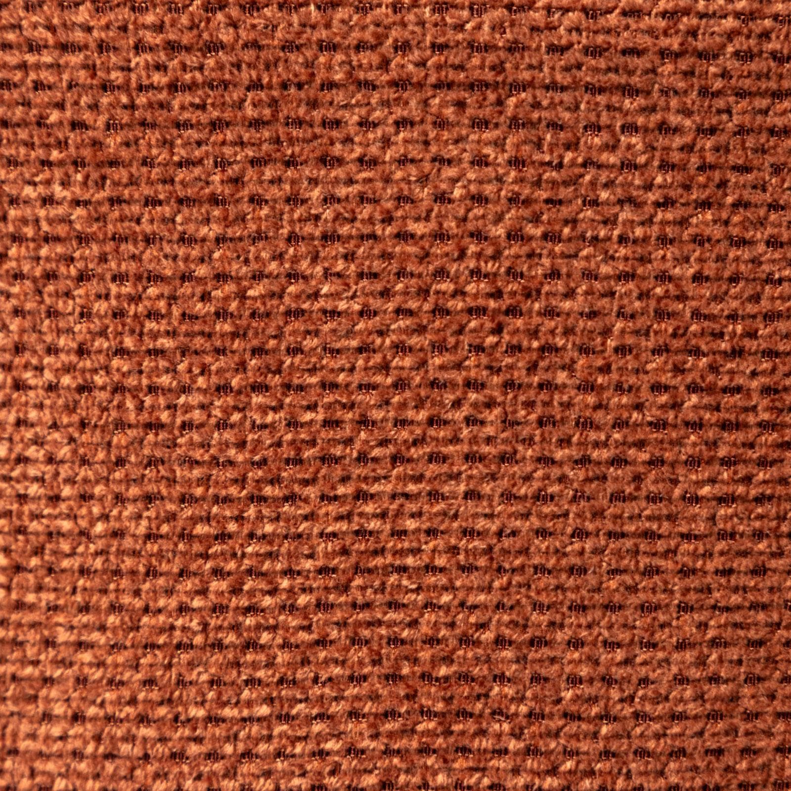 Pouf rotondo 64 cm in maglia terracotta con tavolino effetto legno - Farel