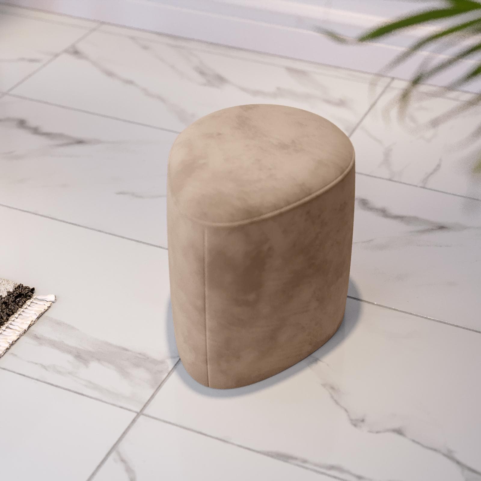 Pouf a goccia 35x45 cm in velluto tortora - Tear