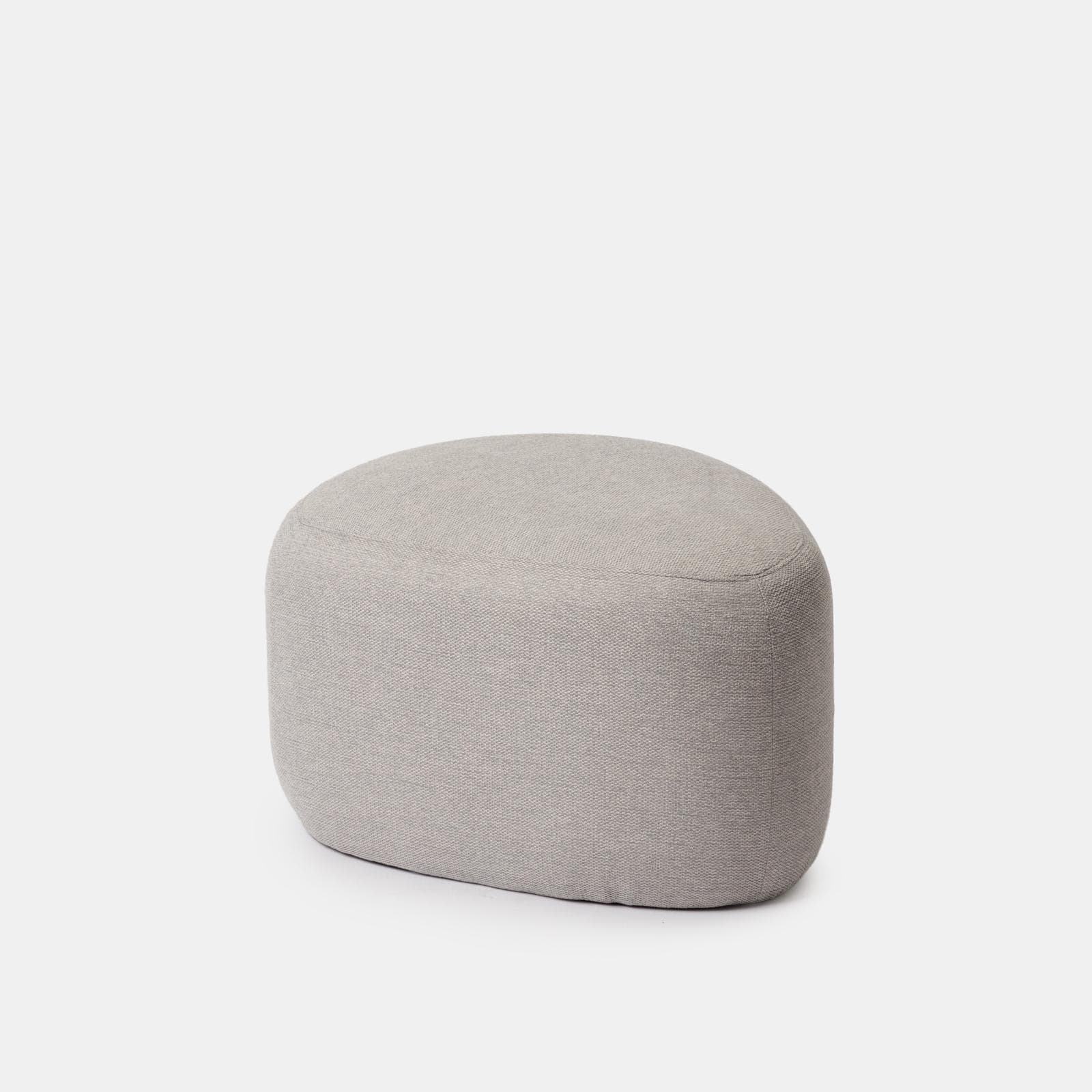 Pouf a goccia 60x33h cm in tessuto effetto maglia grigio ghiaccio - Graziana