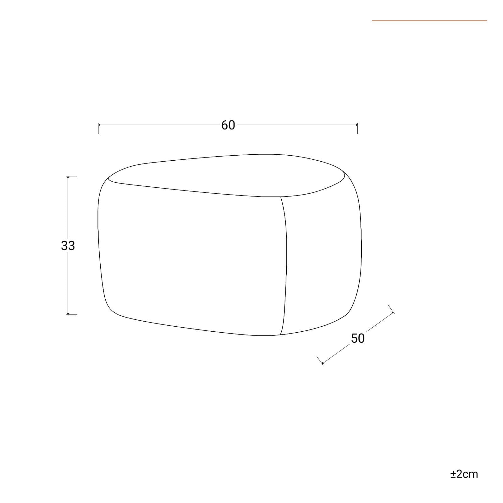Pouf a goccia 60x33h cm in tessuto effetto maglia grigio ghiaccio - Graziana