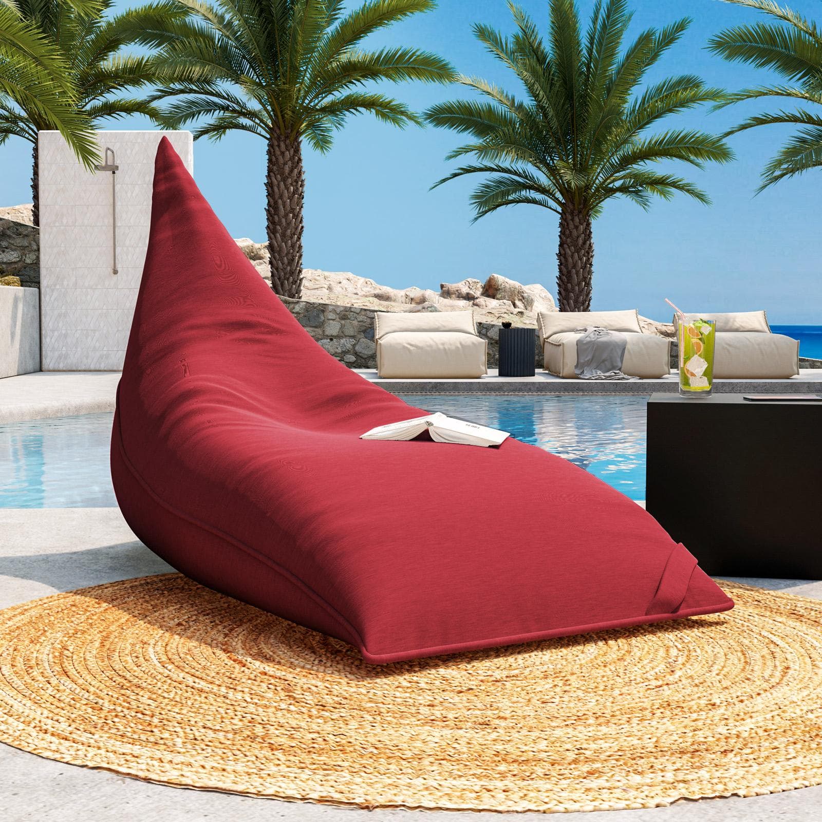 Sacca per poltrona pouf da giardino in tessuto olefin porpora - Baku