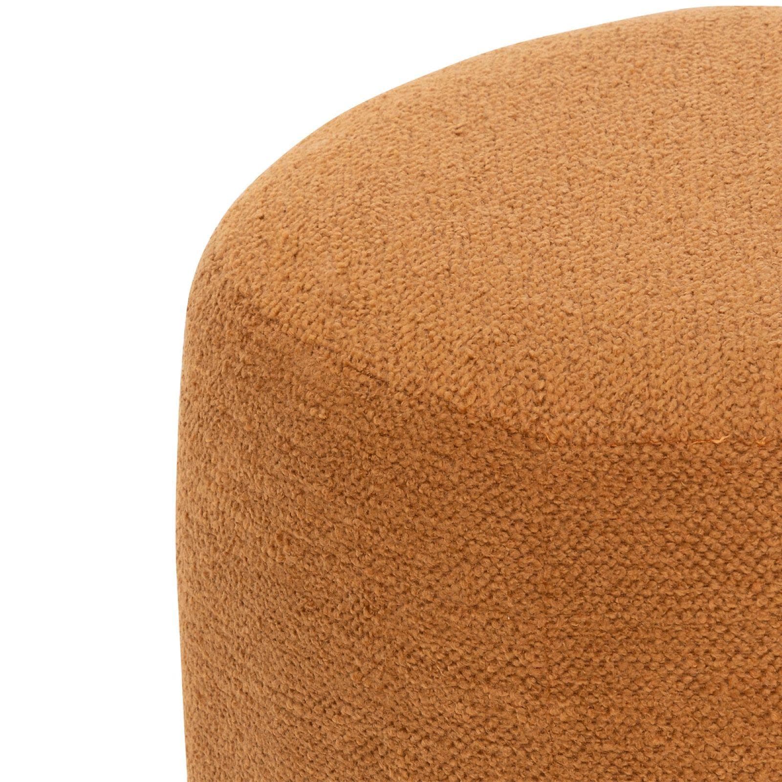 Pouf rotondo 39 cm in tessuto micro teddy ruggine - Melilla