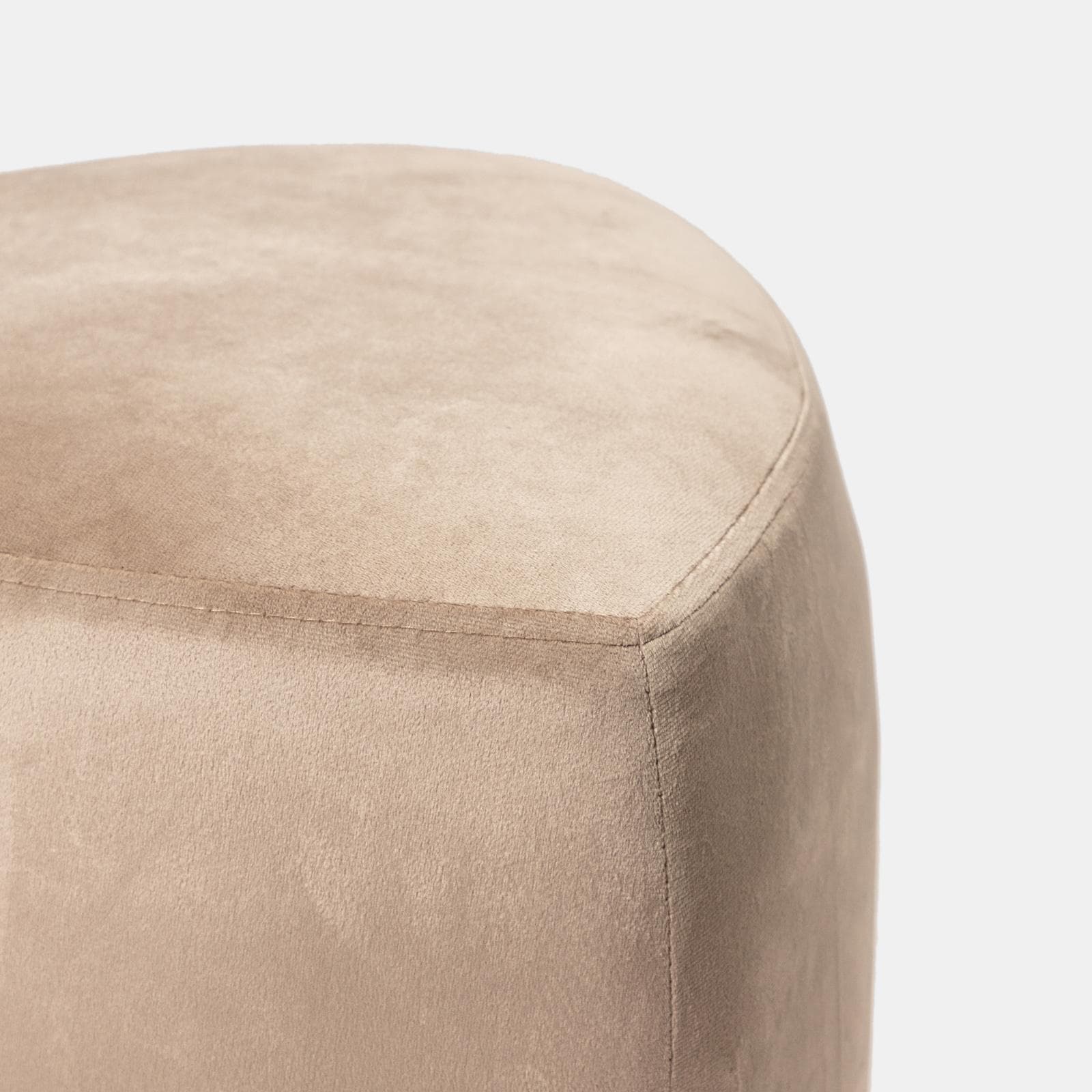 Pouf triangolare 43 cm in velluto tortora imbottito - Joyner