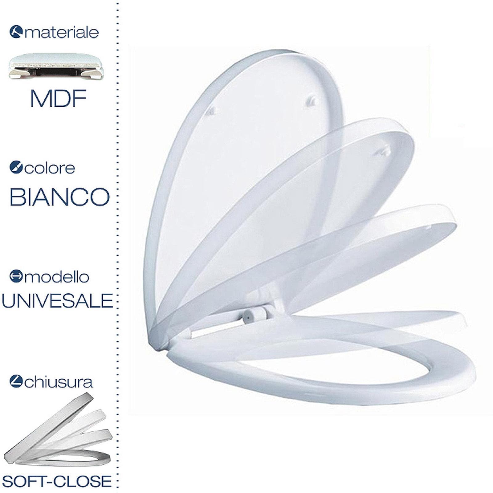 Sedile copriwc SoftClose bianco compatibile con Serie Colibrì 2 Pozzi Ginori