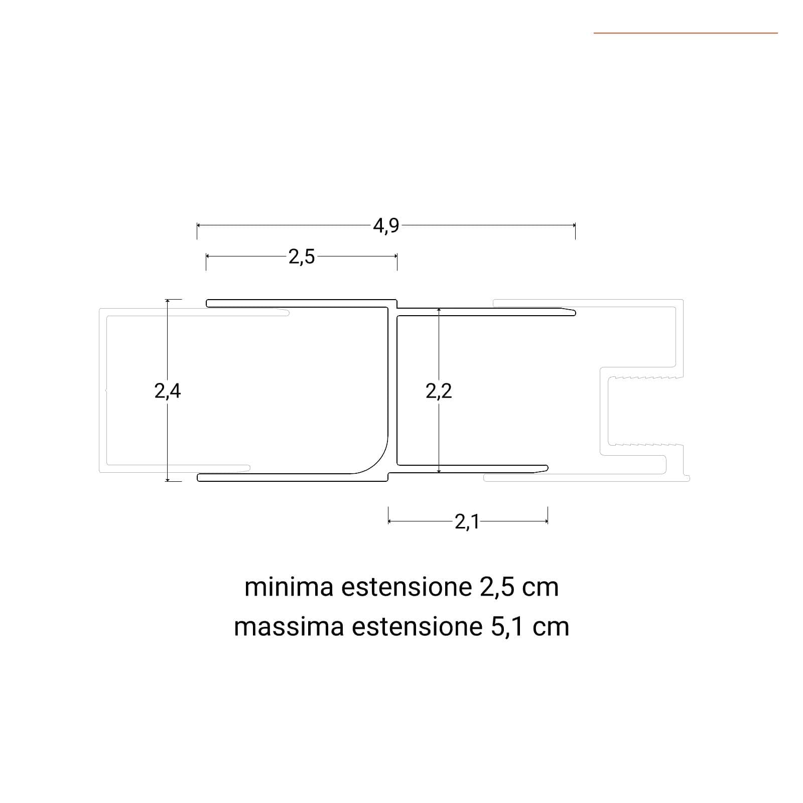 Profilo di estensione 5,1 cm per box doccia cromo - Glide