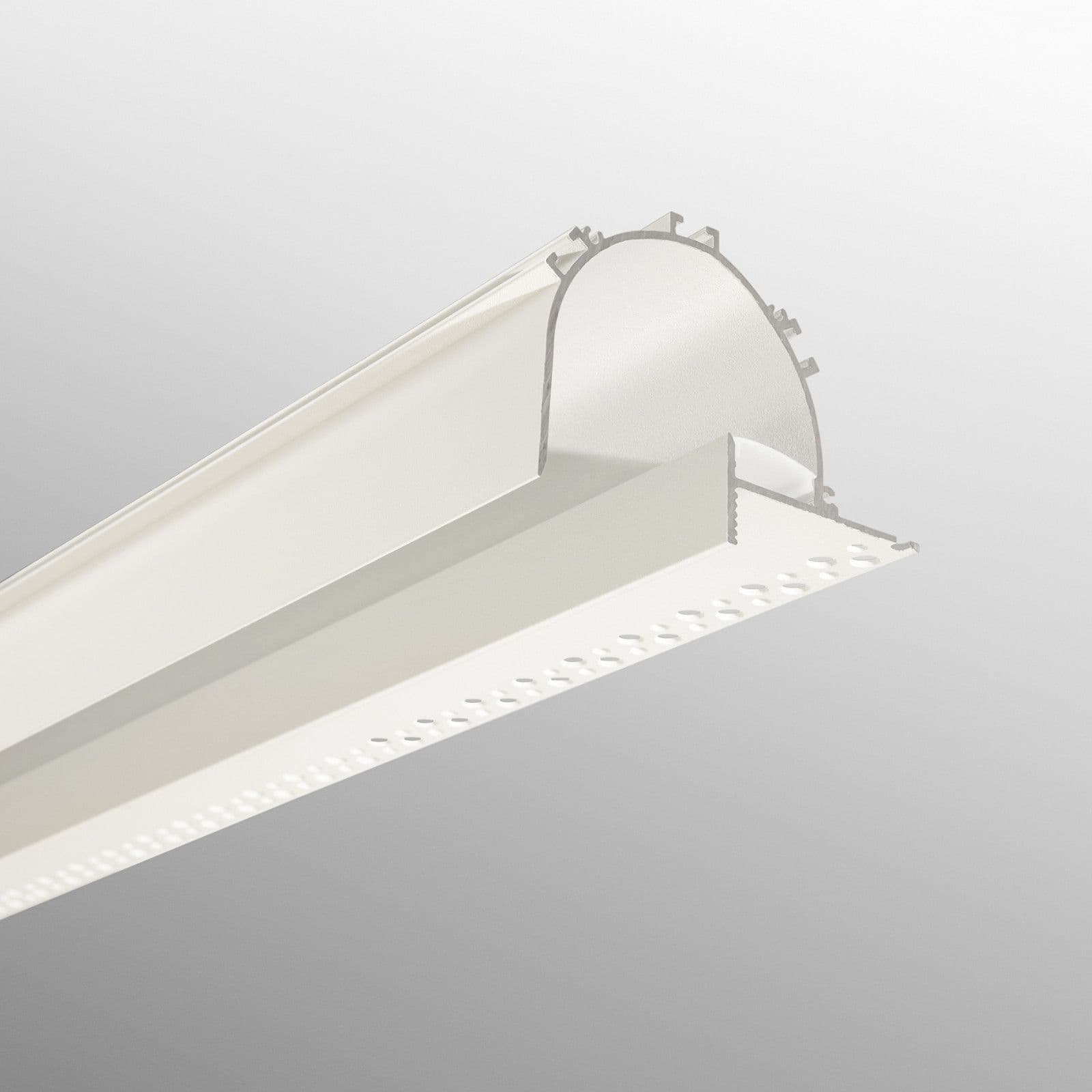 Profilo a veletta 200x9,5 cm in alluminio bianco con diffusore opale - Golly