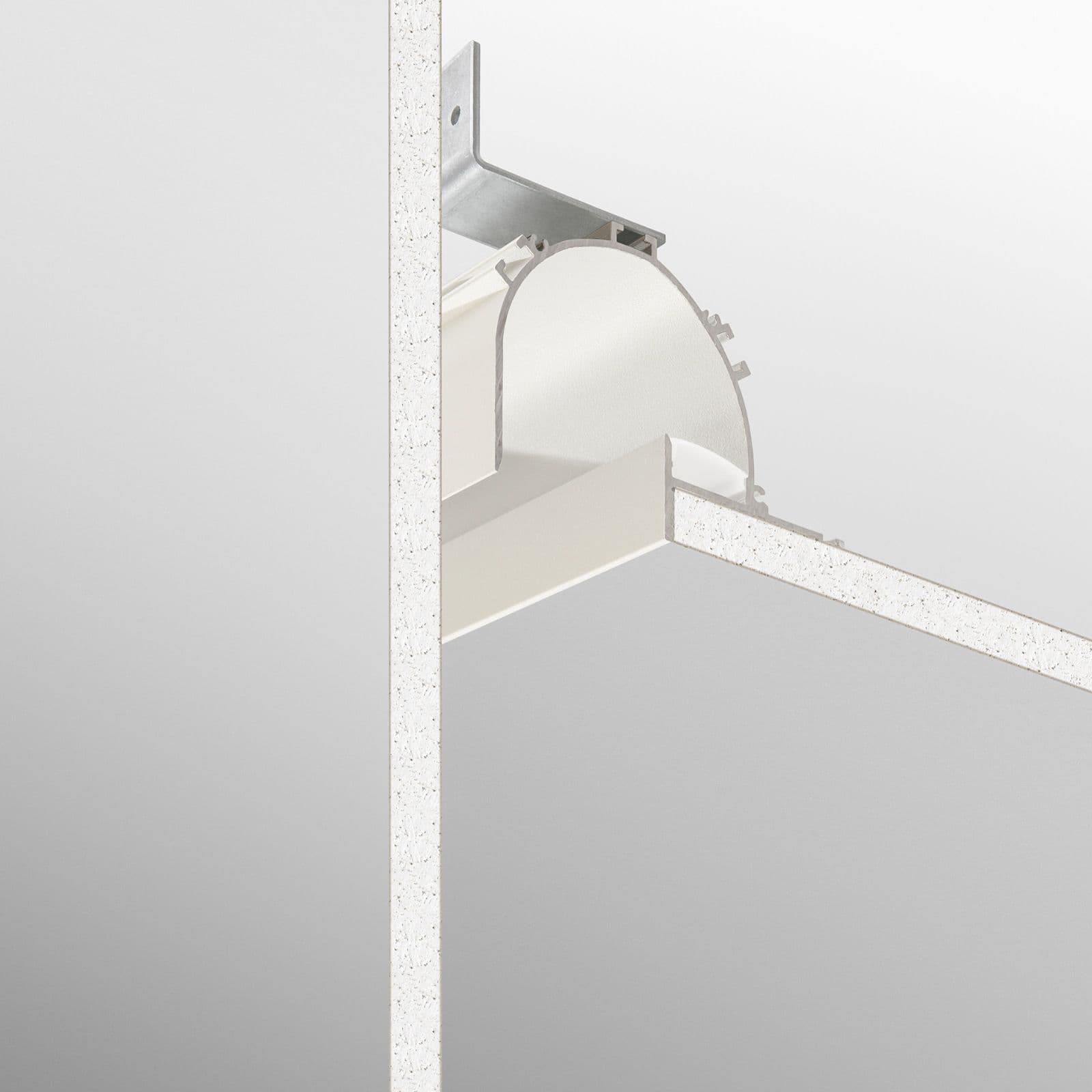 Profilo a veletta 200x9,5 cm in alluminio bianco con diffusore opale - Golly