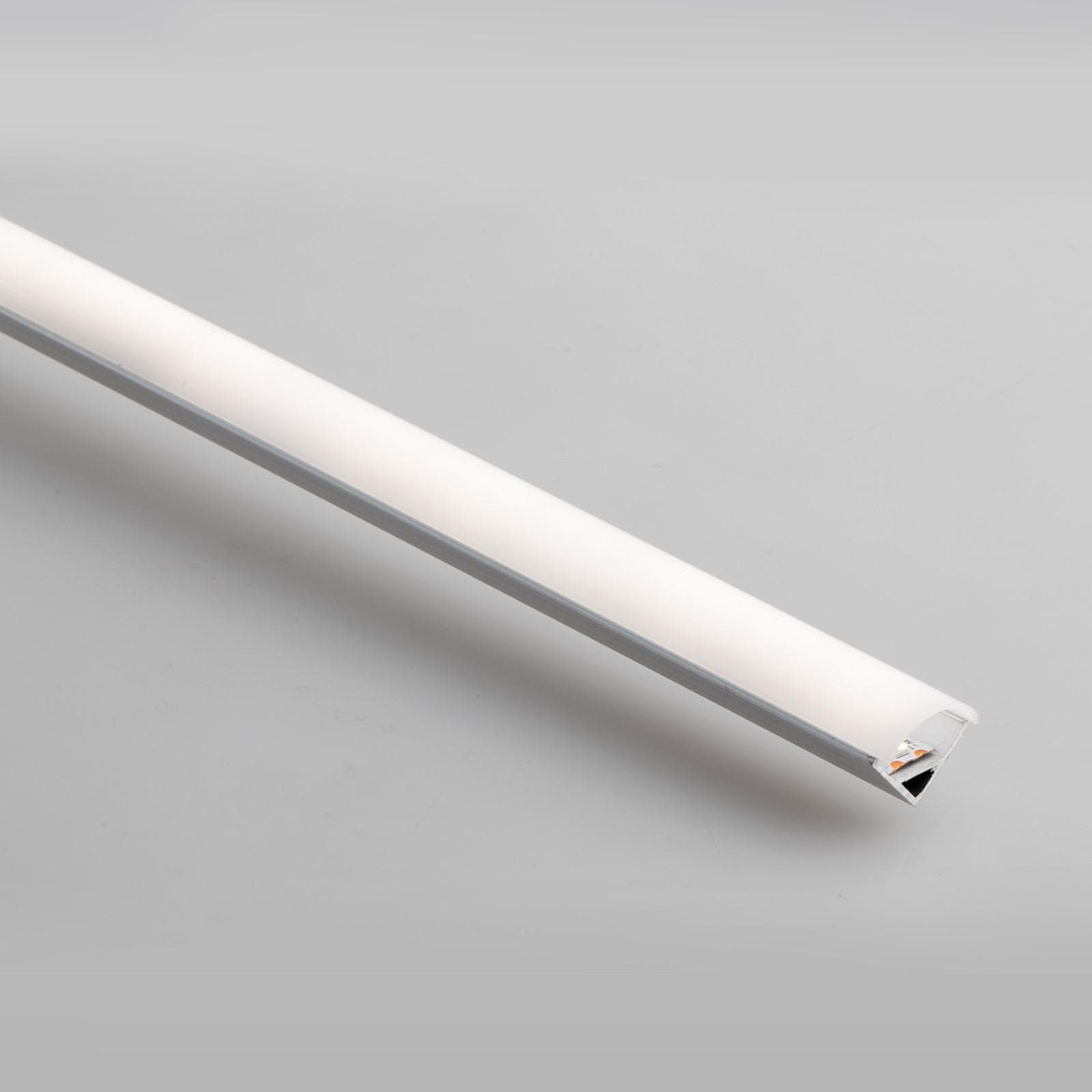 Profilo a parete 200x1,5 cm con diffusore curvo in alluminio silver - Yony