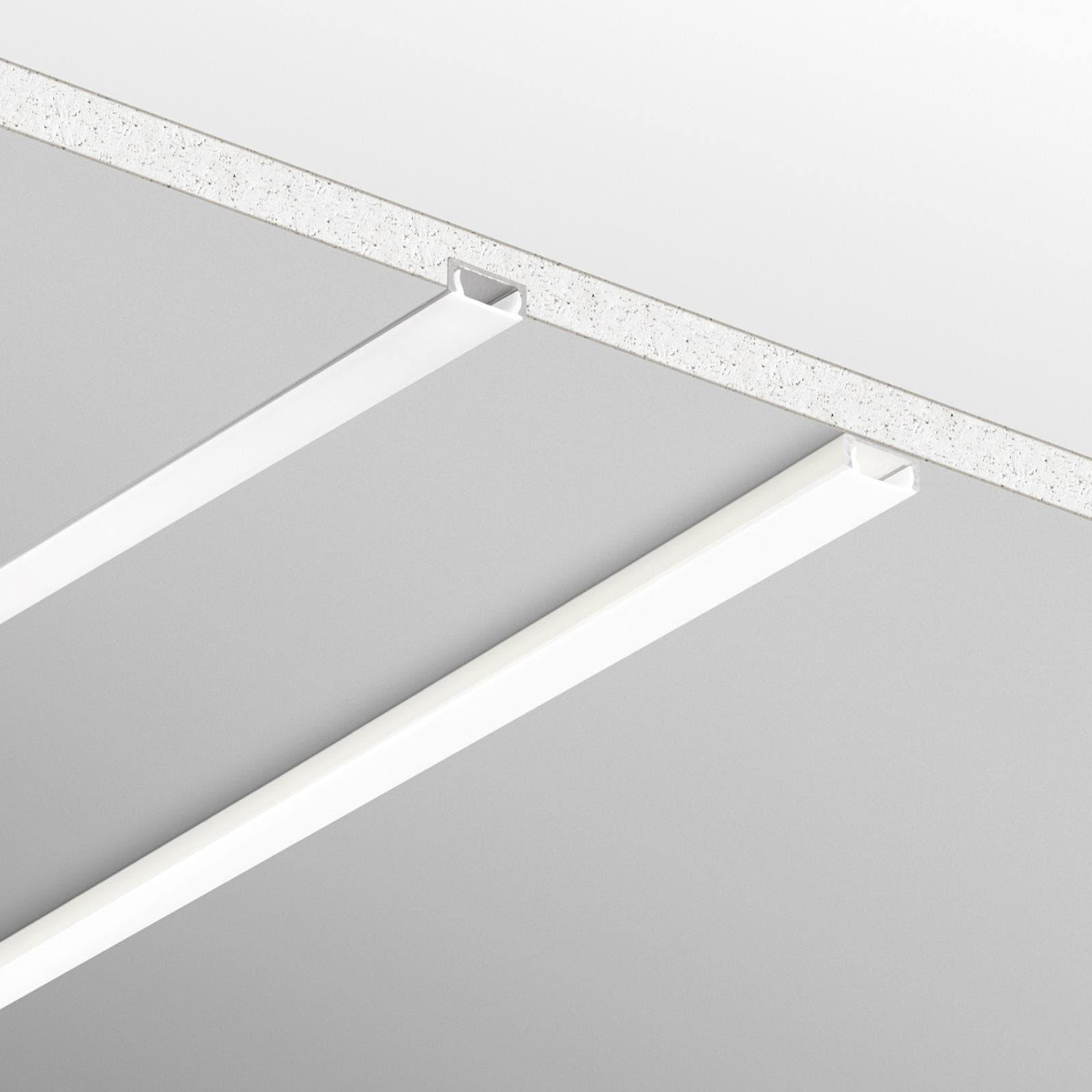 Profilo installazione a superficie 200x1,2 cm in alluminio silver con diffusore opale - Syro