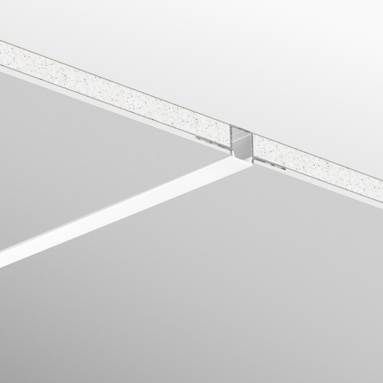 Profilo a rapido fissaggio 200x5,2 cm in alluminio silver con diffusore opale - Madamy