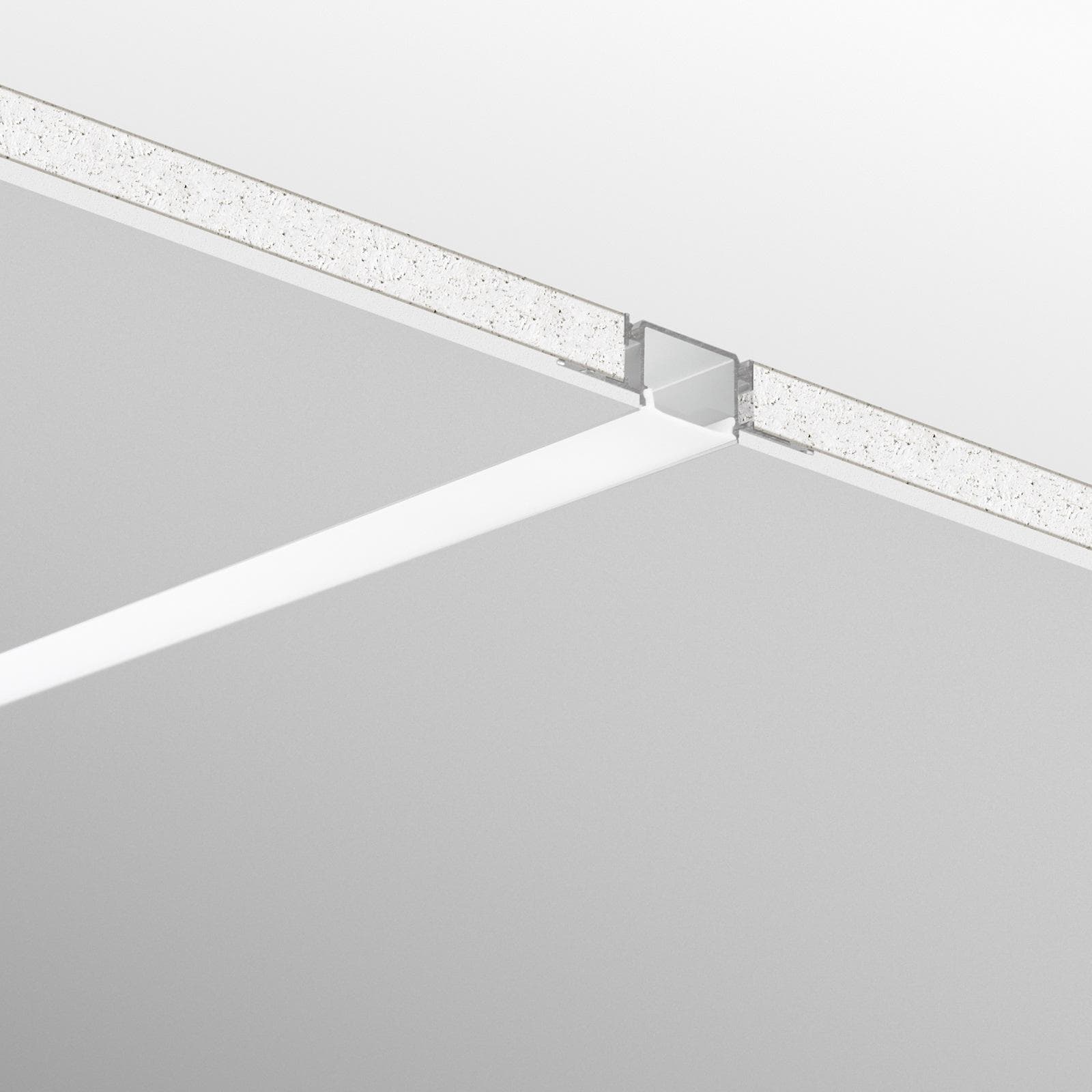 Profilo a rapido fissaggio 200x6,2 cm in alluminio silver con diffusore opale - Madamy