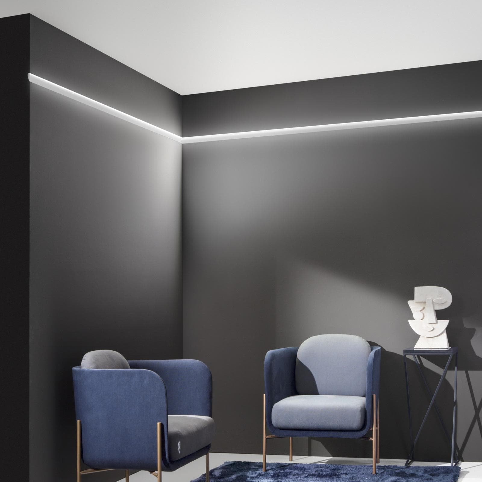 Profilo led a veletta 2 m in alluminio bianco - Tomyn
