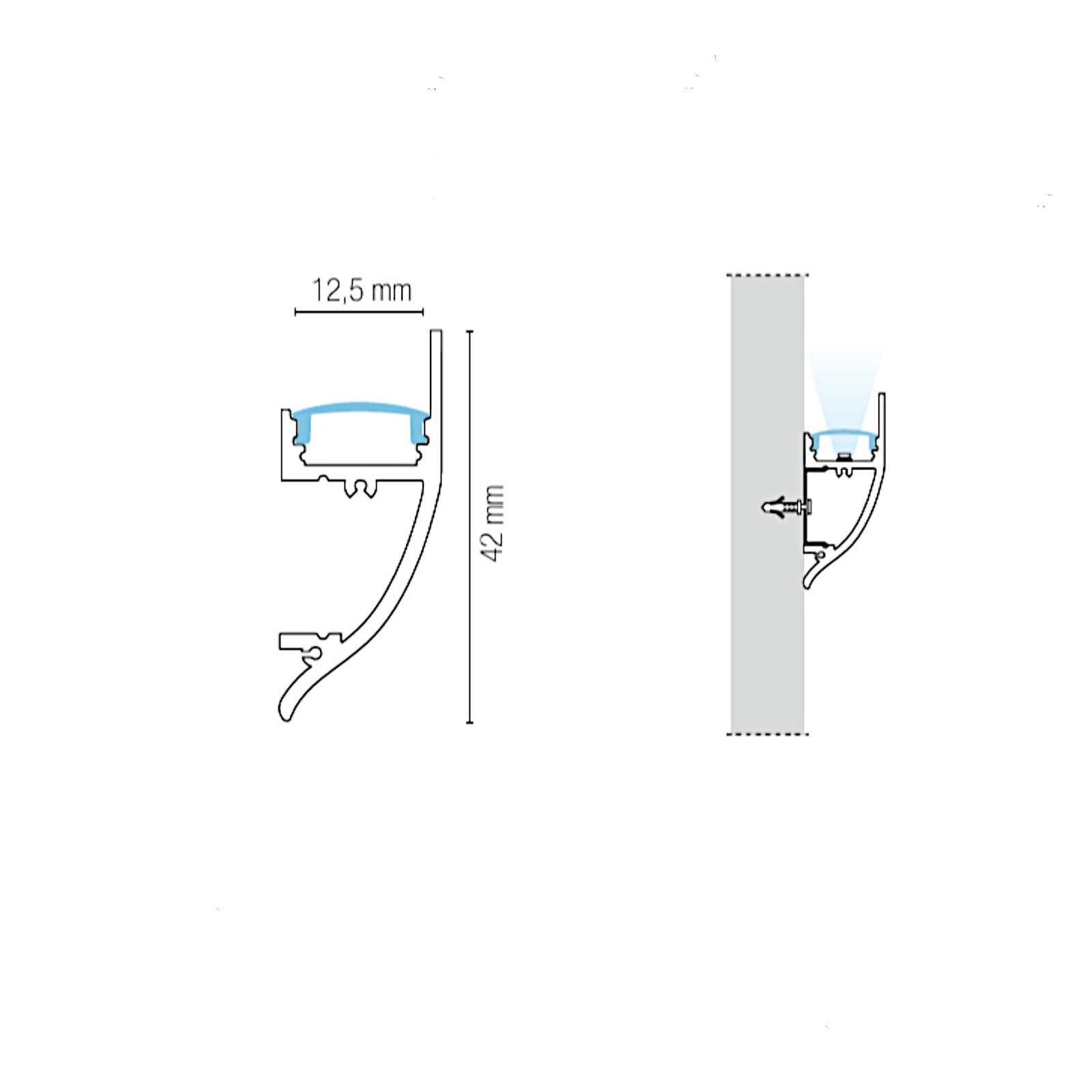 Profilo a veletta 200x1,2 cm in alluminio bianco - Veily