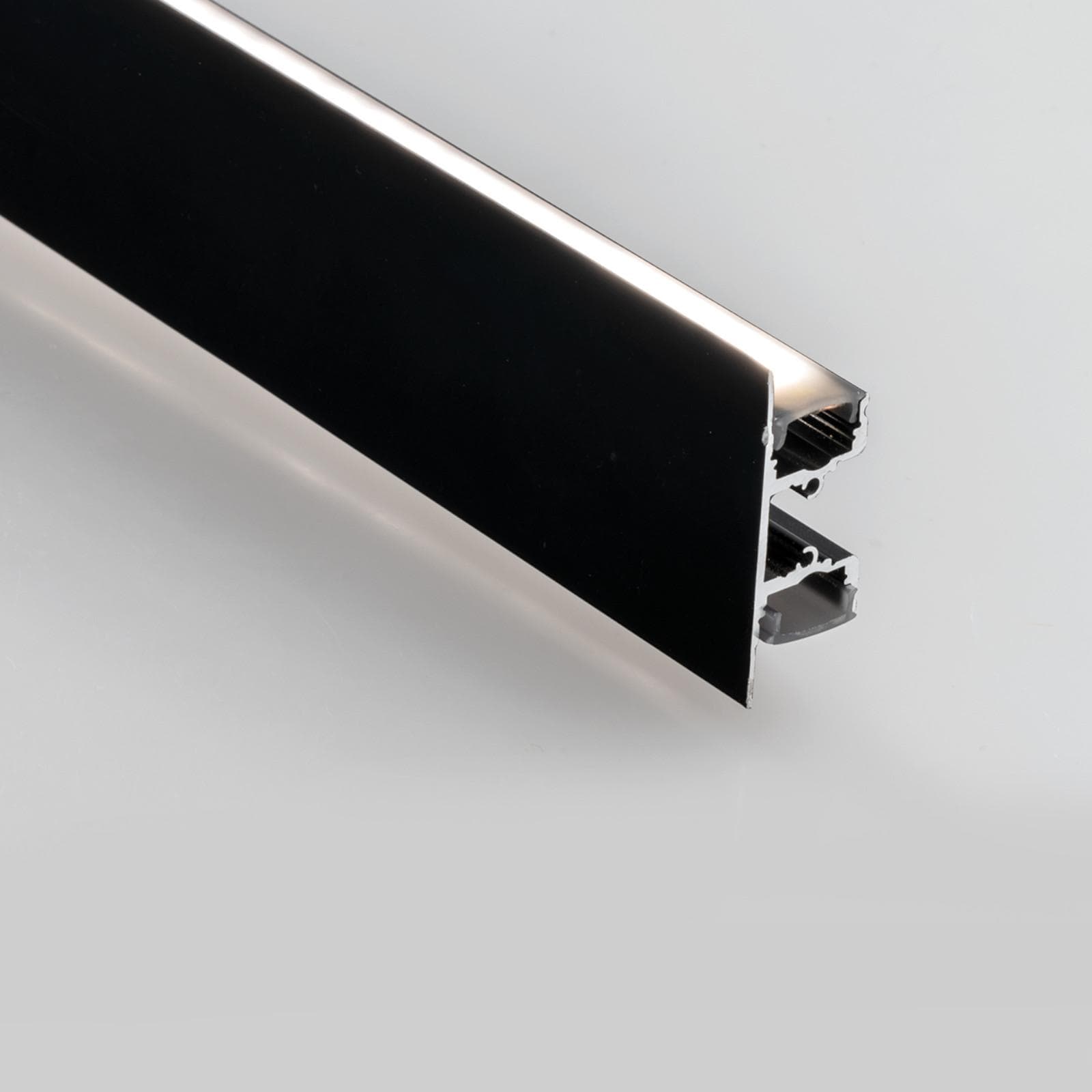 Profilo a doppia emissione 200x1,2 cm in alluminio nero - Dubly
