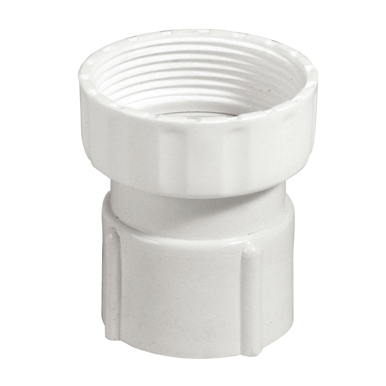 Raccordo in ABS per tubo di scarico spiralato Ø40 con ghiera in plastica 1''1/4