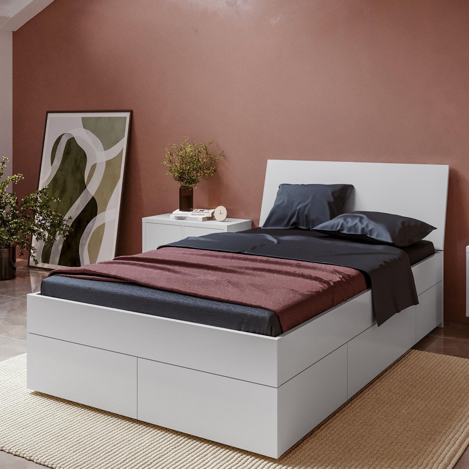 Rete a doghe per letto una piazza e mezza 120x190 cm senza piedini