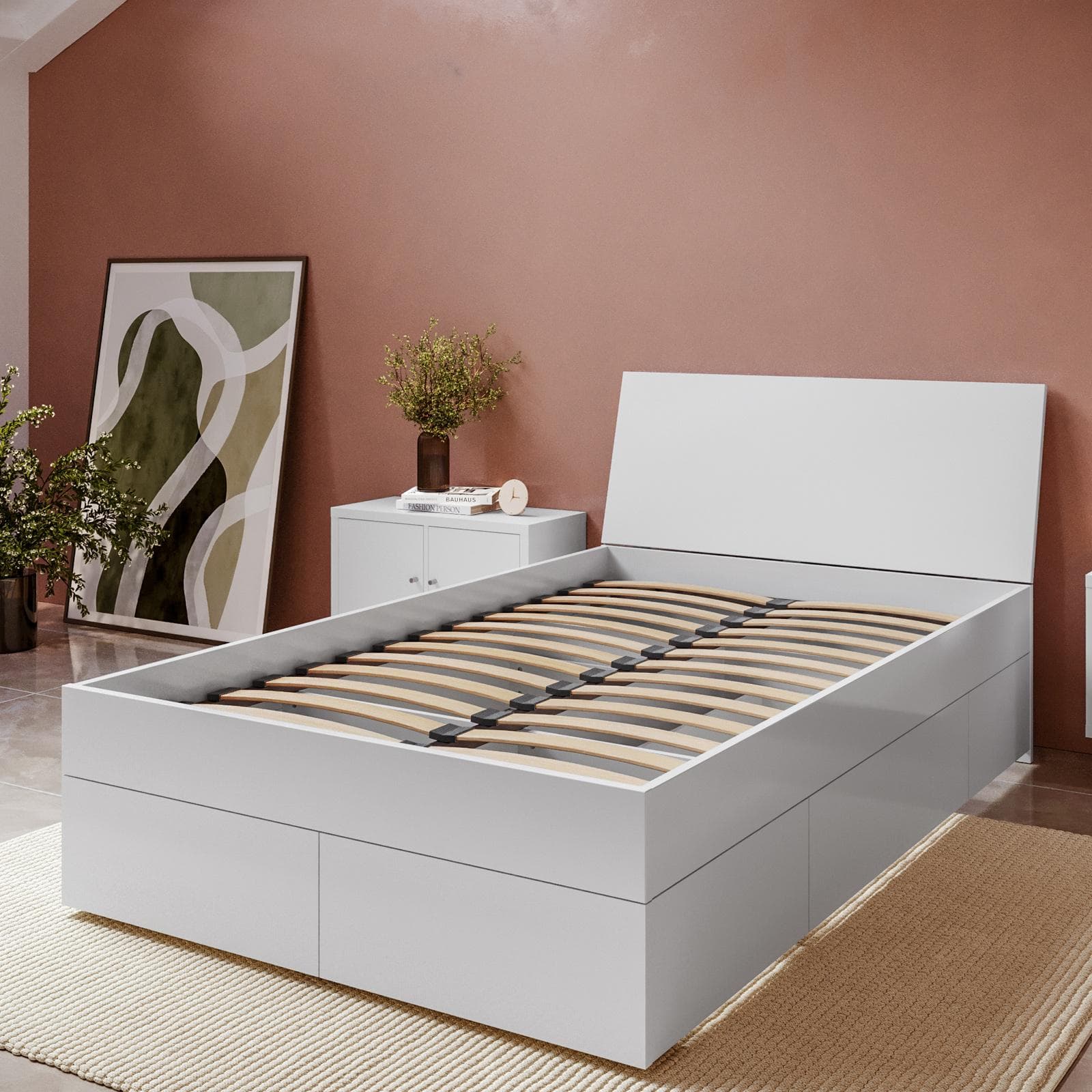 Rete a doghe per letto una piazza e mezza 120x200 cm senza piedini