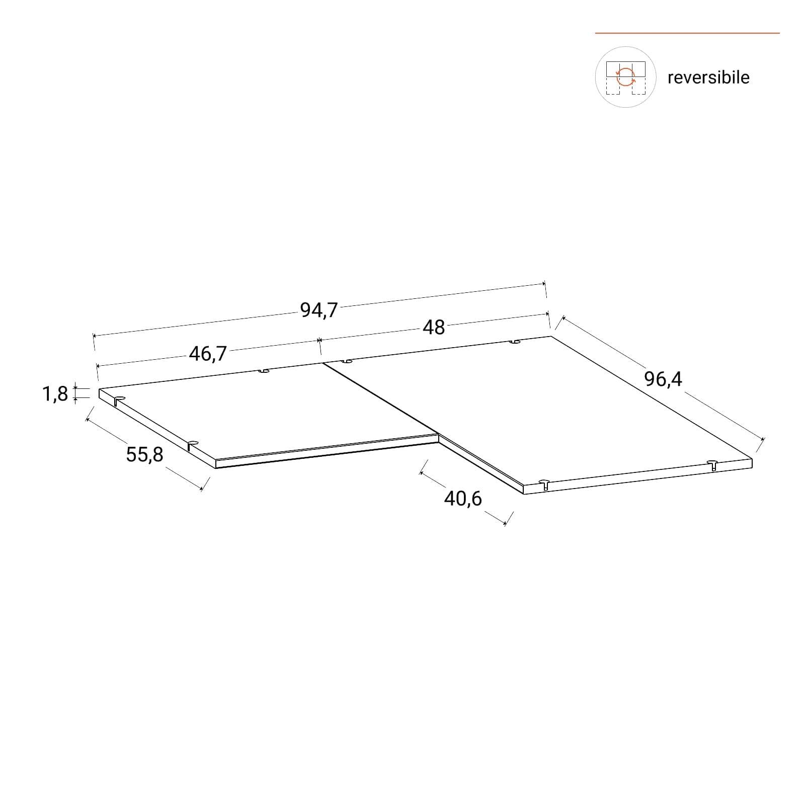 Ripiano angolare cashmere per armadio - Ventur