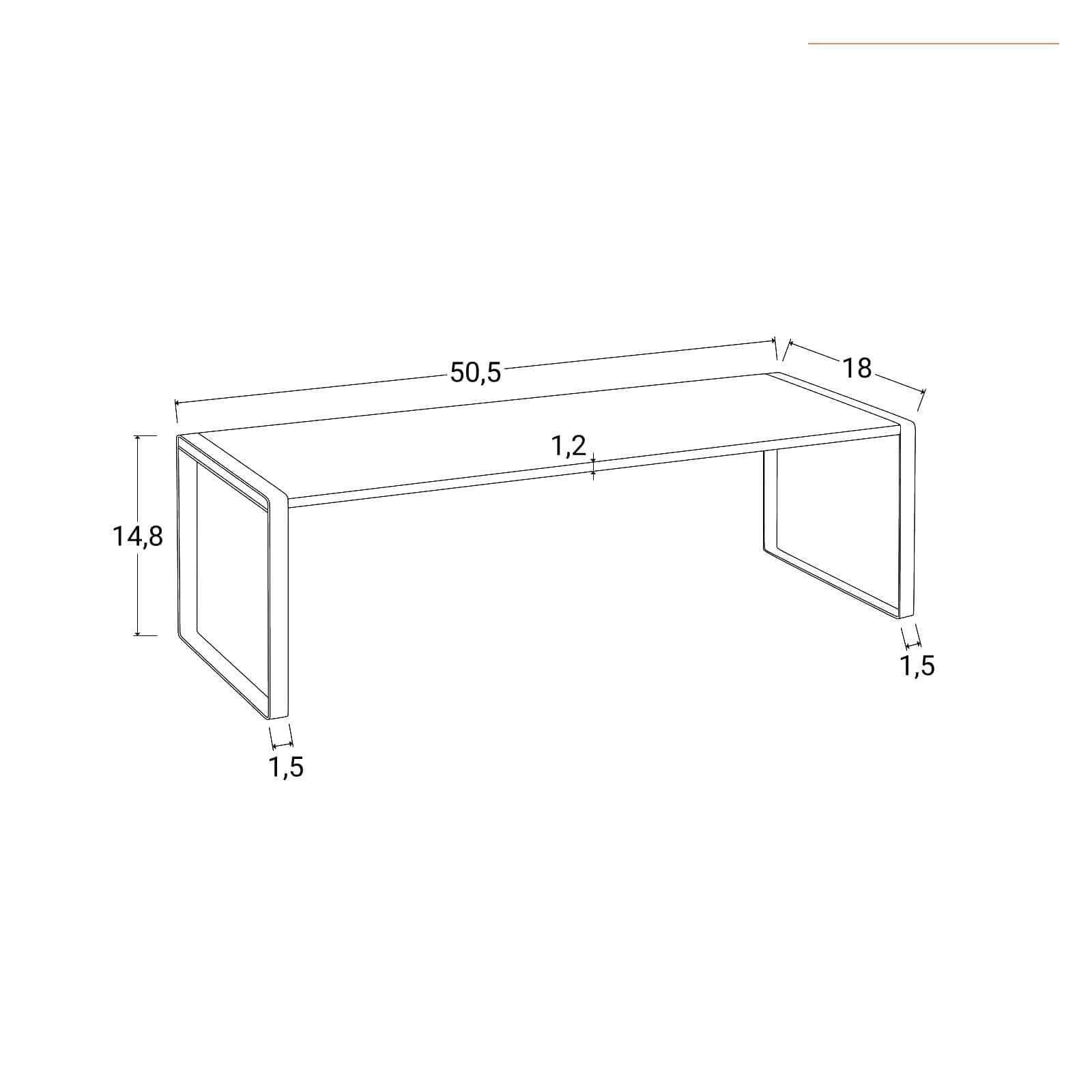 MIMID SCAFFALE L 50,5 X H 15 X P 18 CM ROVERE - NERO