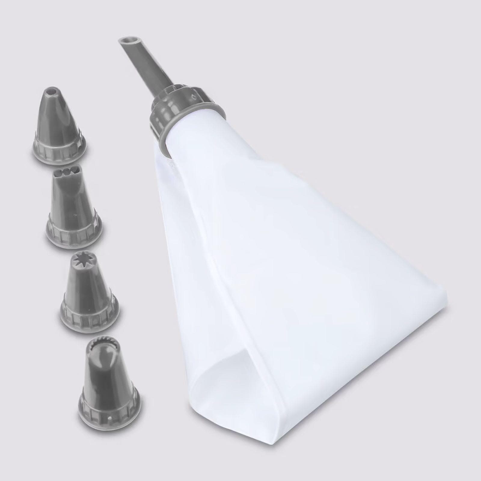 Sac à poche bianco con 5 beccucci grigio