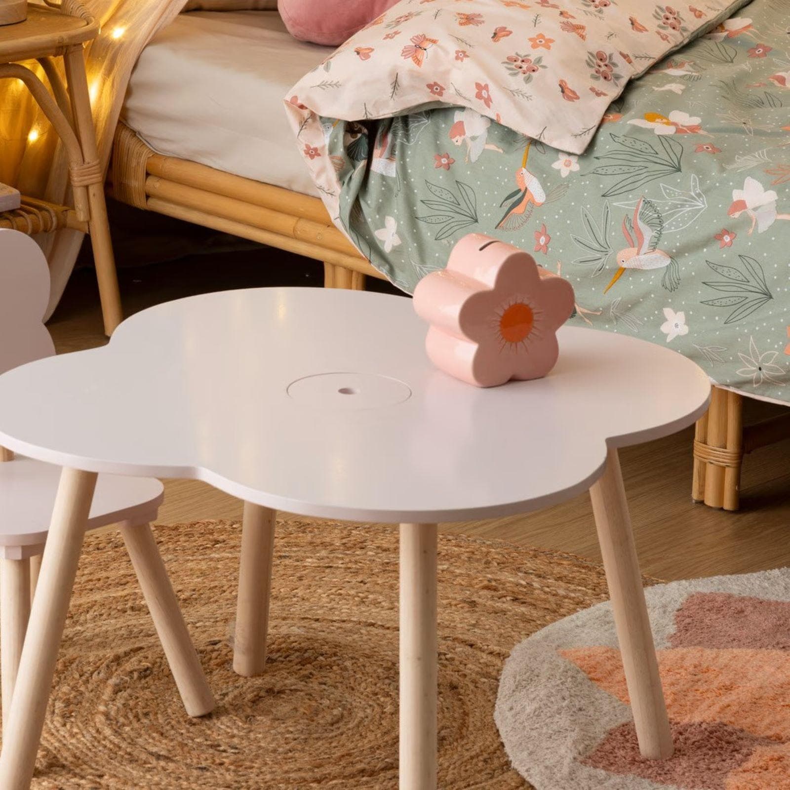 Salvadanaio per bambini 13h cm fiore in ceramica rosa - Kids