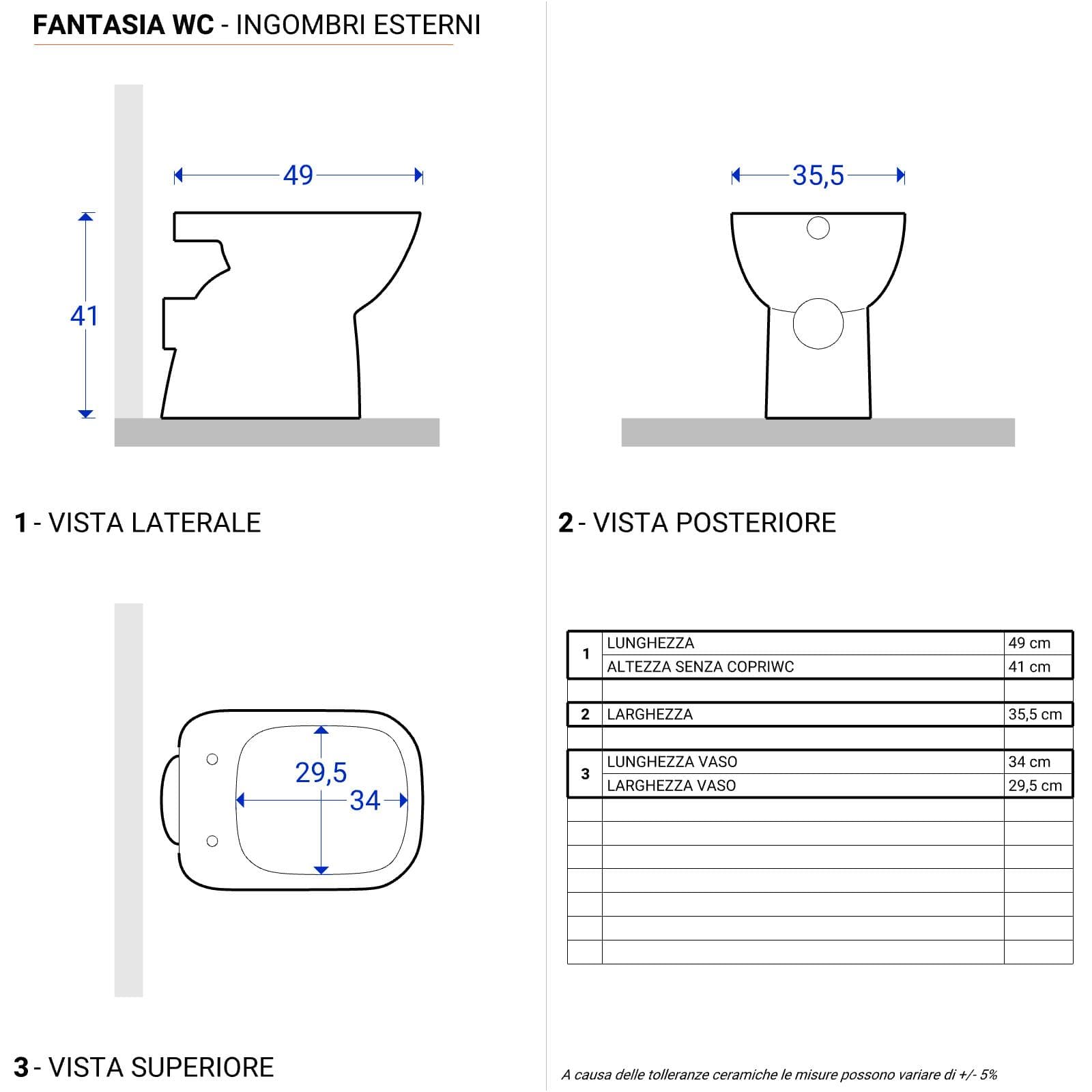 Sanitari a cacciata scarico orizzontale sedile SoftClose Serie Fantasia - Geberit