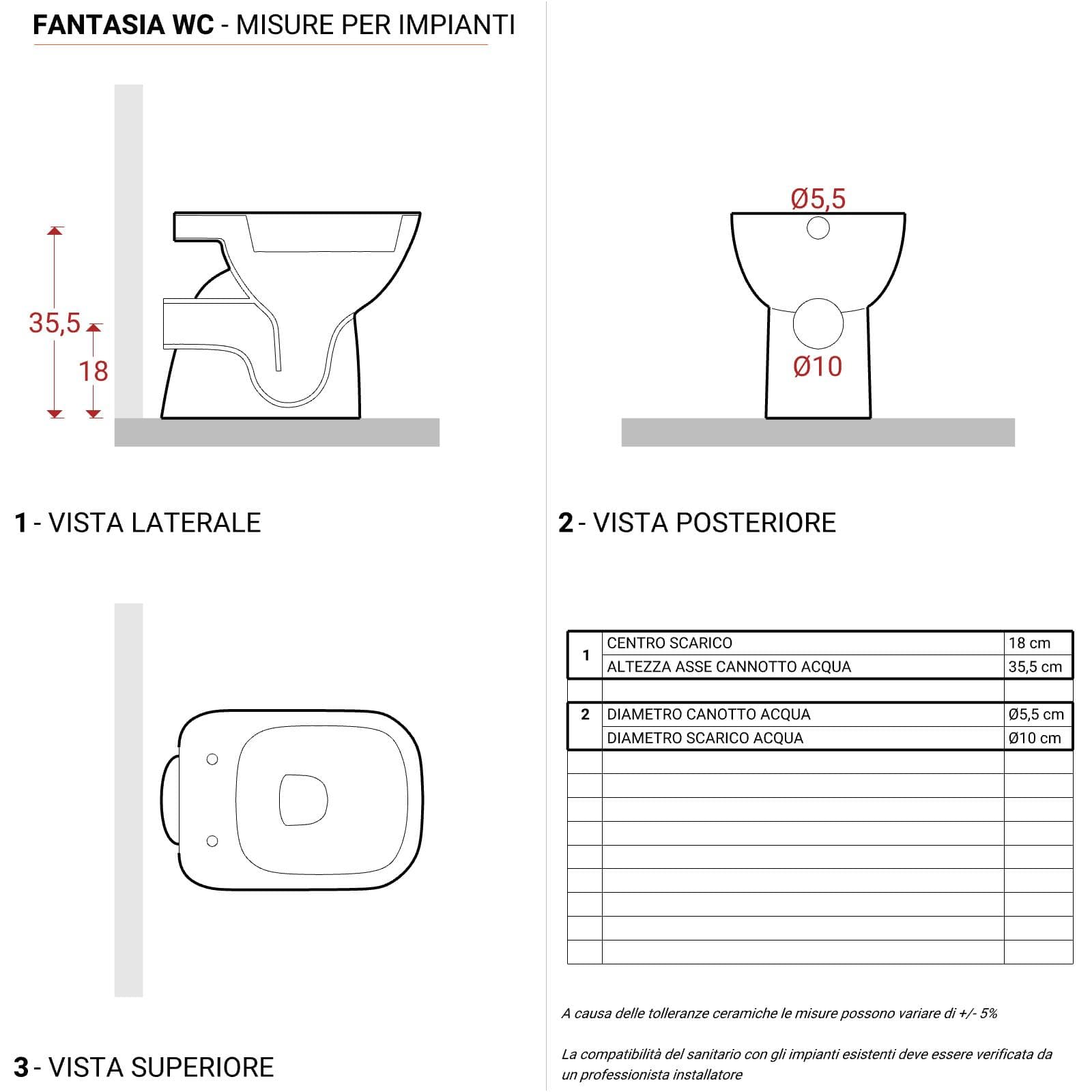 Sanitari a cacciata scarico orizzontale sedile SoftClose Serie Fantasia - Geberit